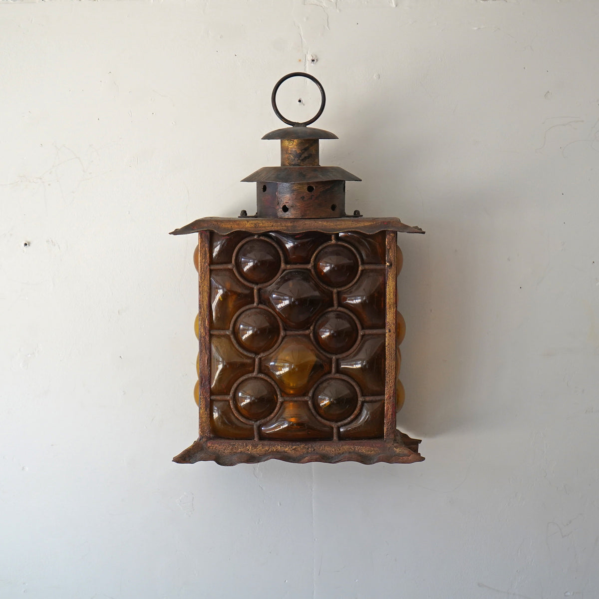 Amber Glass Wall Light 1960s