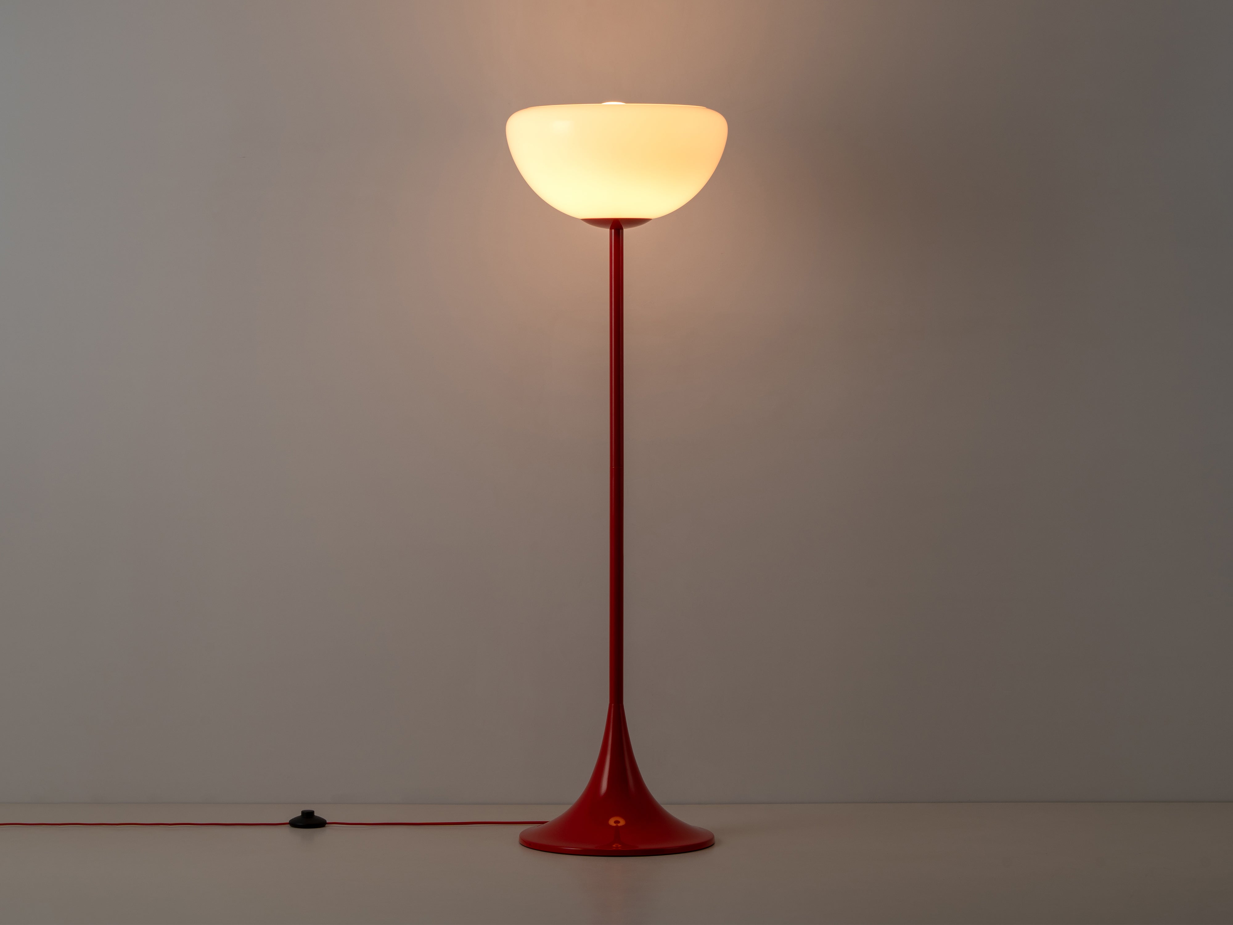 Jam red glass bowl floor lamp