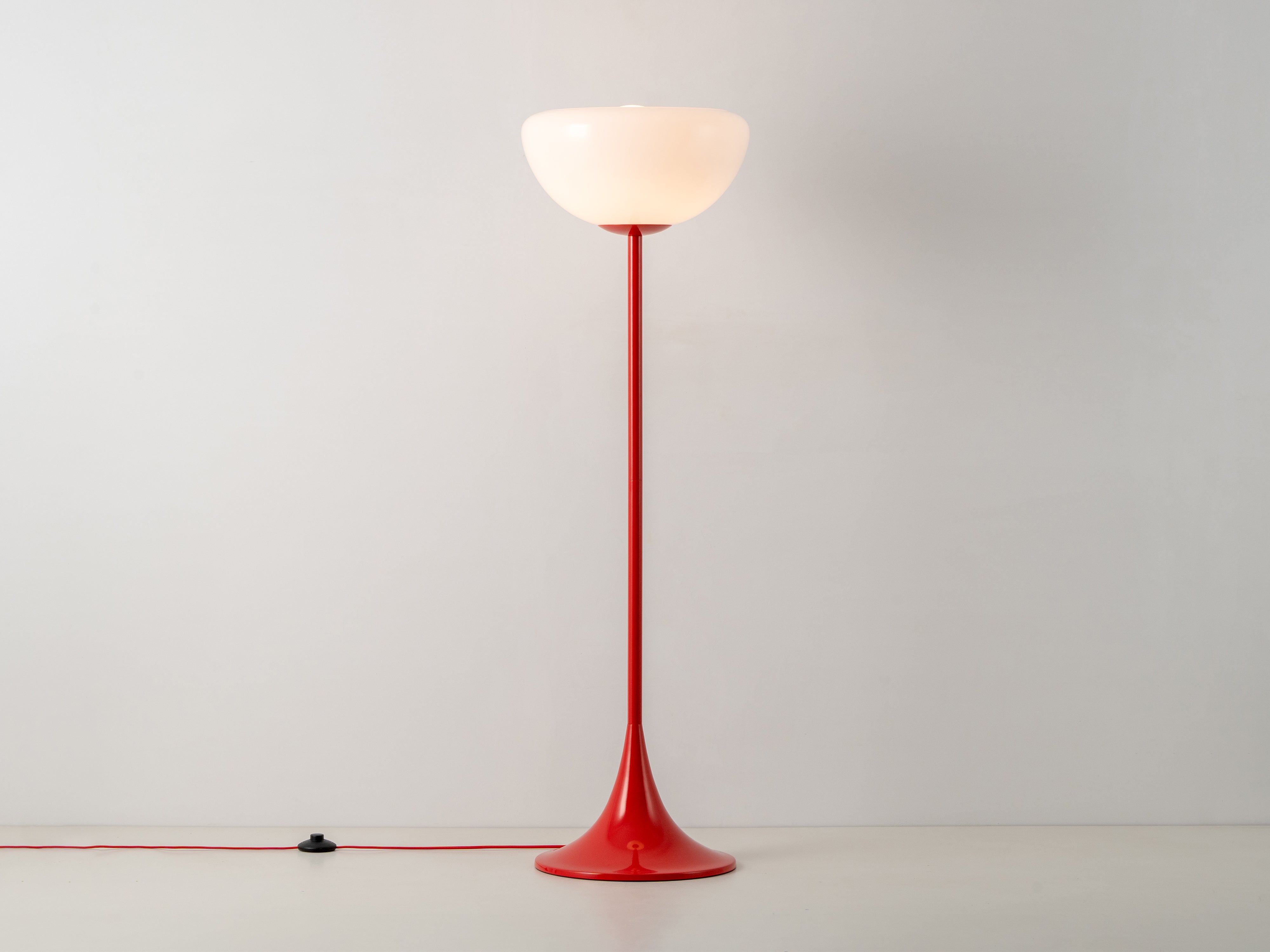 Jam red glass bowl floor lamp