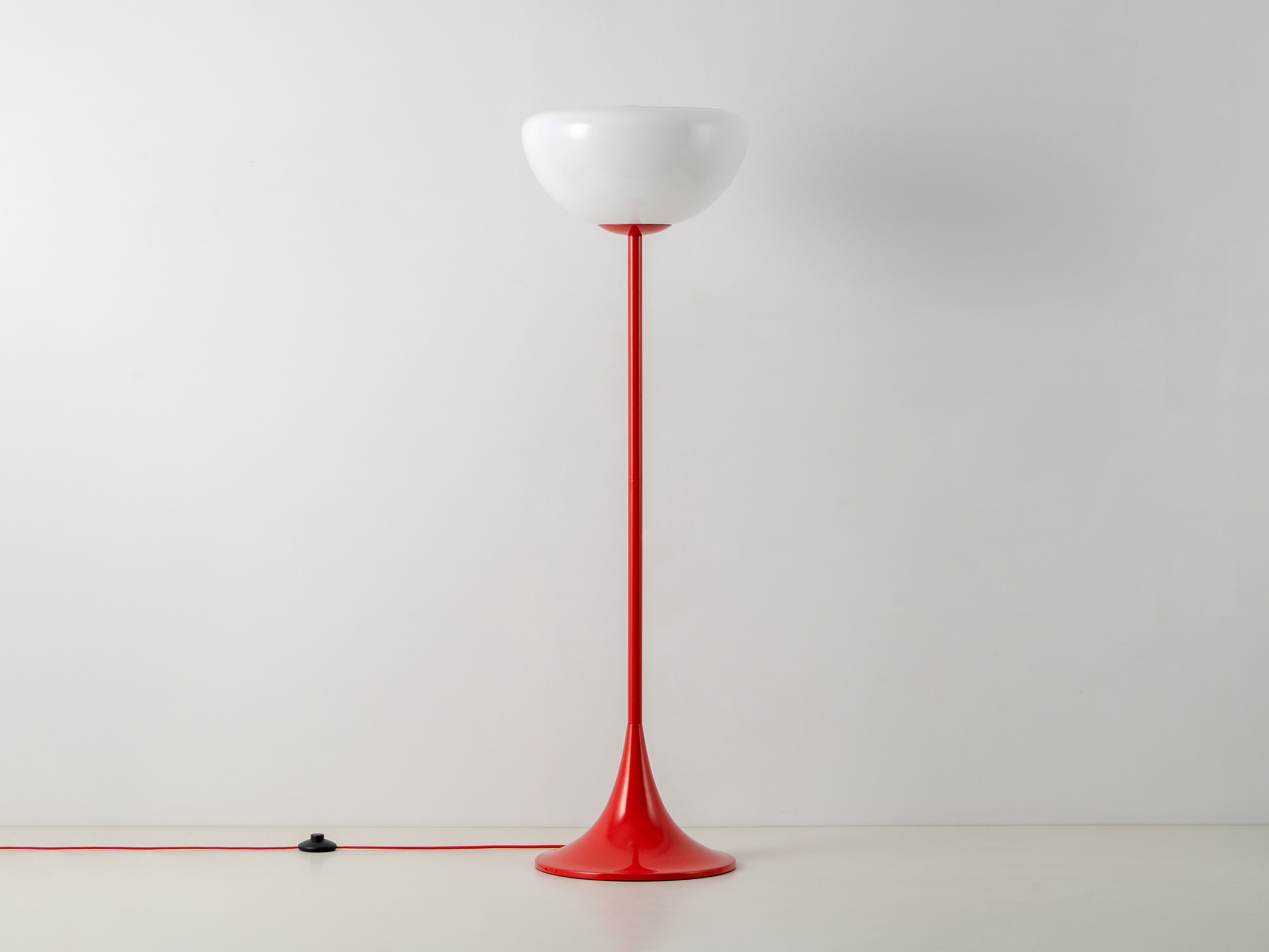 Jam red glass bowl floor lamp