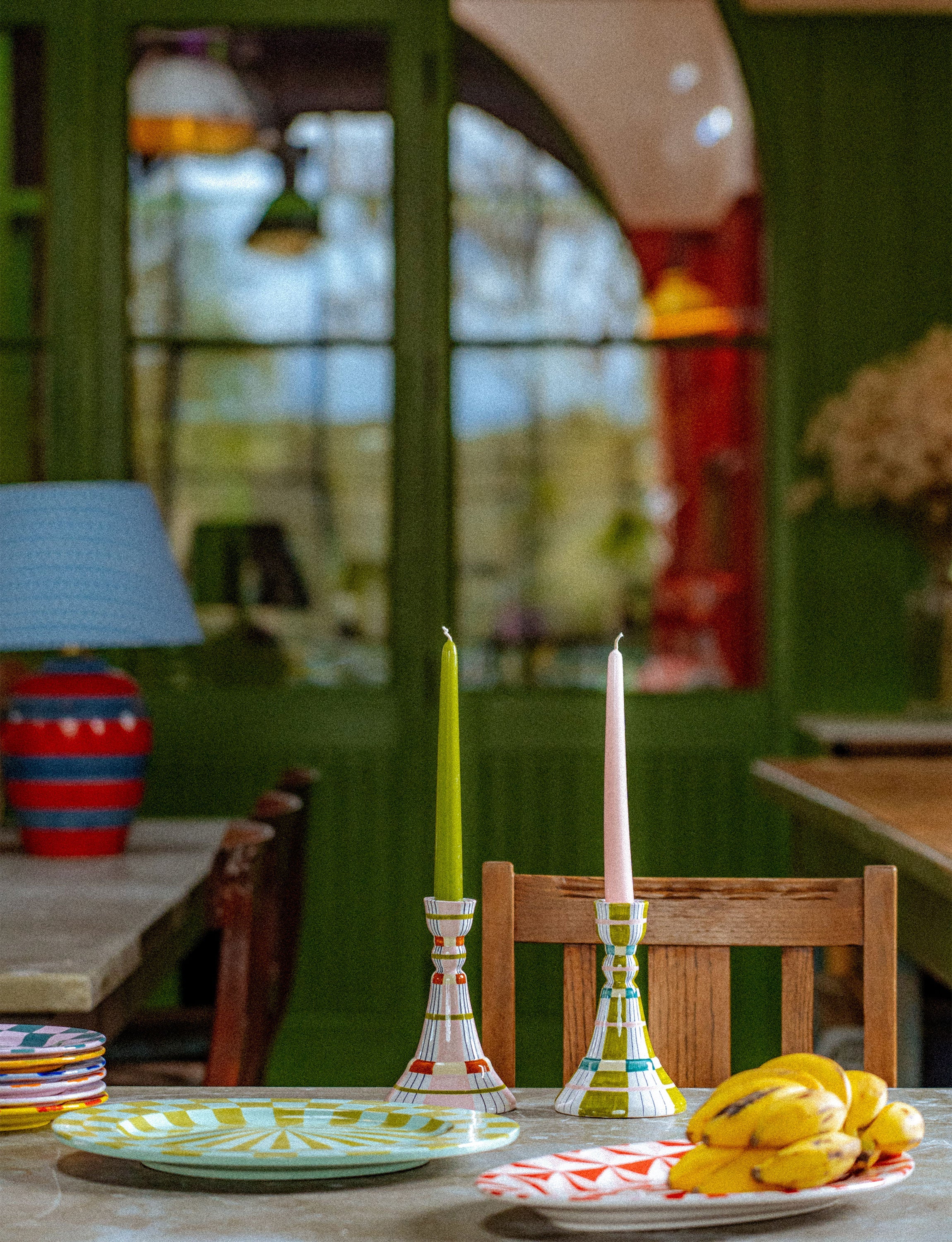 Kente Candlestick, Green