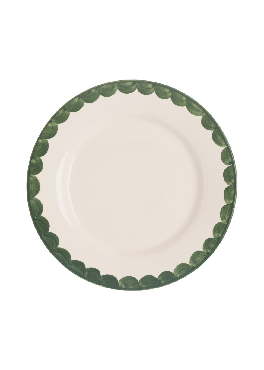 Green Scallop Dinner Plate | Singles & Set of 4