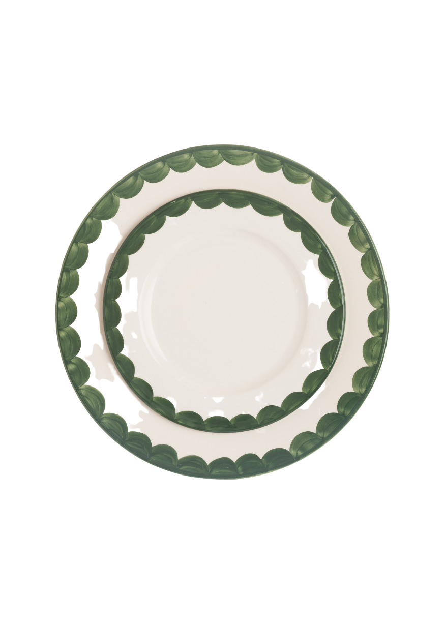 Green Scallop Dinner Plate | Singles & Set of 4
