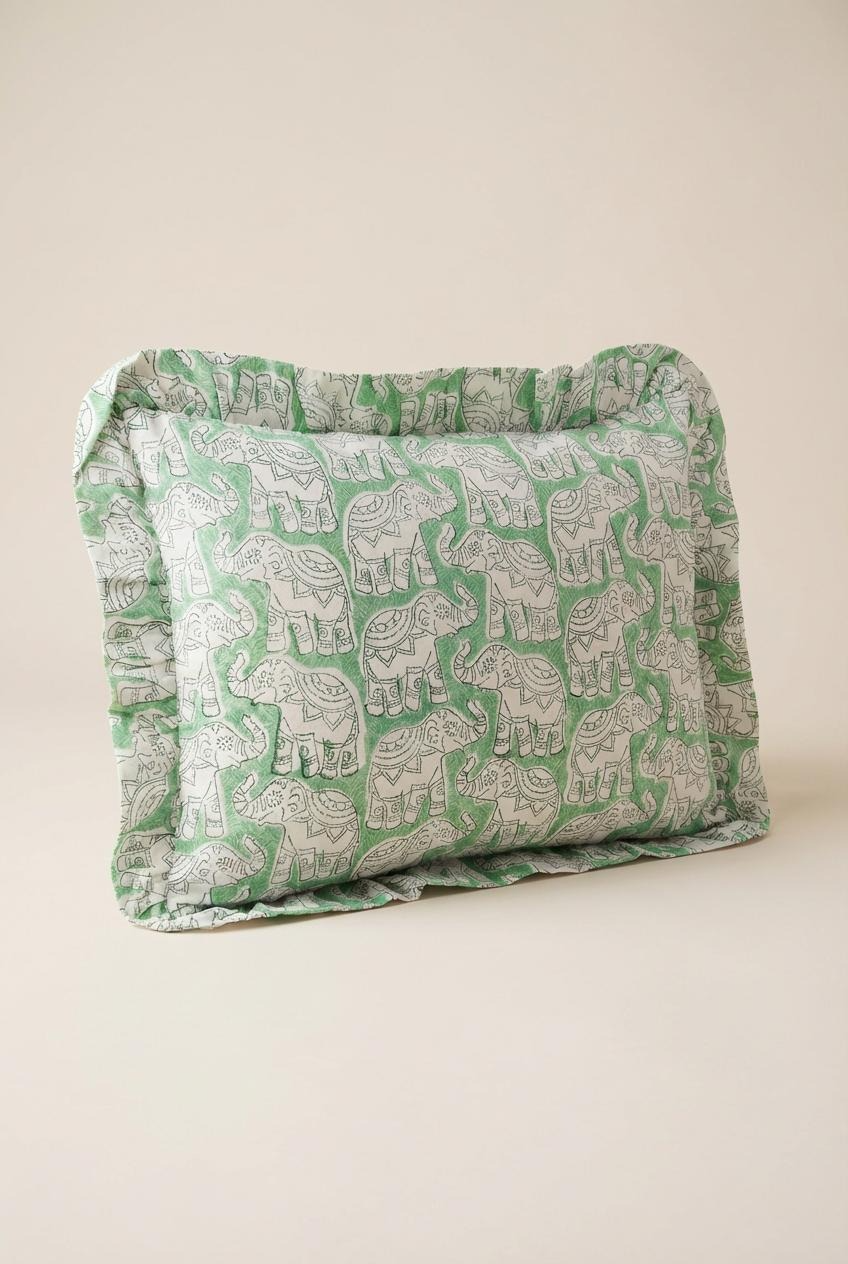 Mint Green Elephant Baby Pillowcase