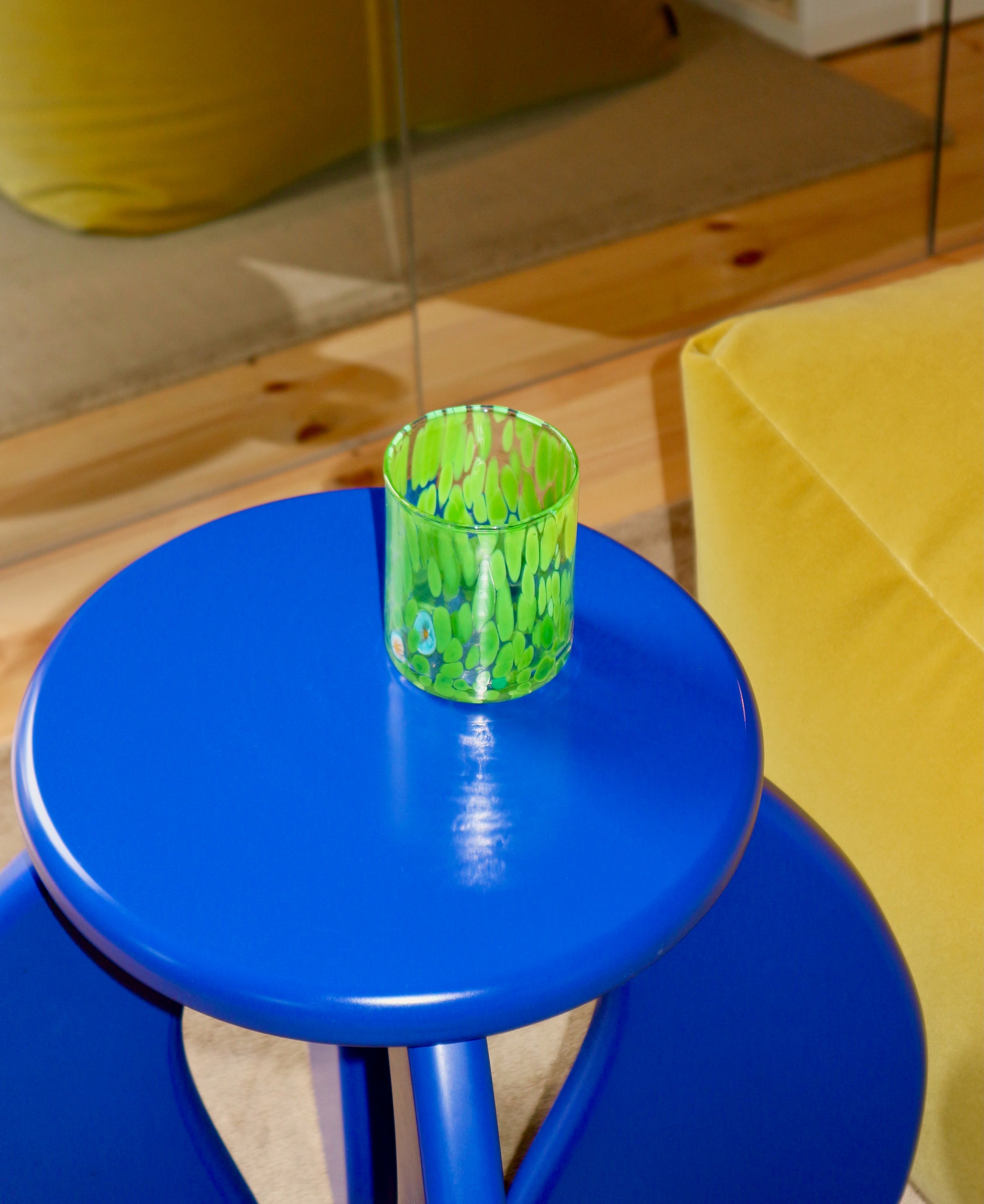 Marla Primrose Green Murano Glass Tumbler – Handblown Venetian Glassware