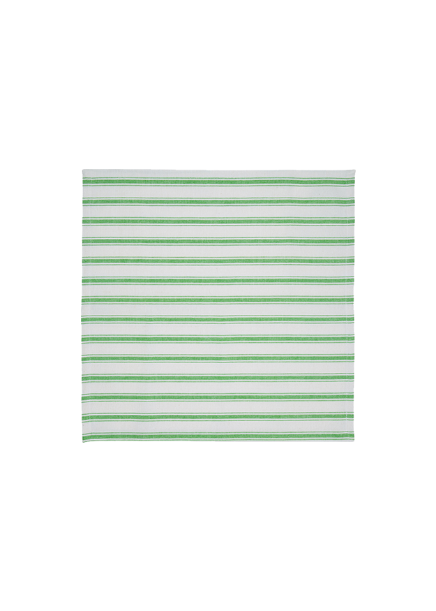 Lush Green Stripe Napkins (Set of 2)