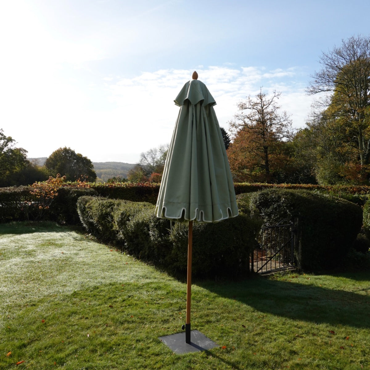 Light green castellated parasol