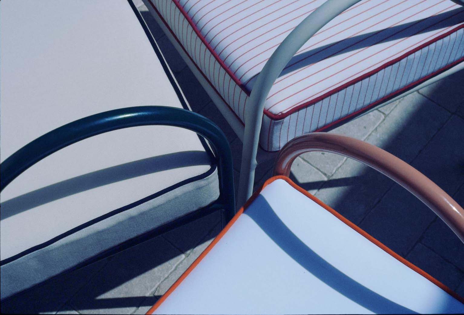 Panarea Armchair in Mare, White & Taupe Upholstery