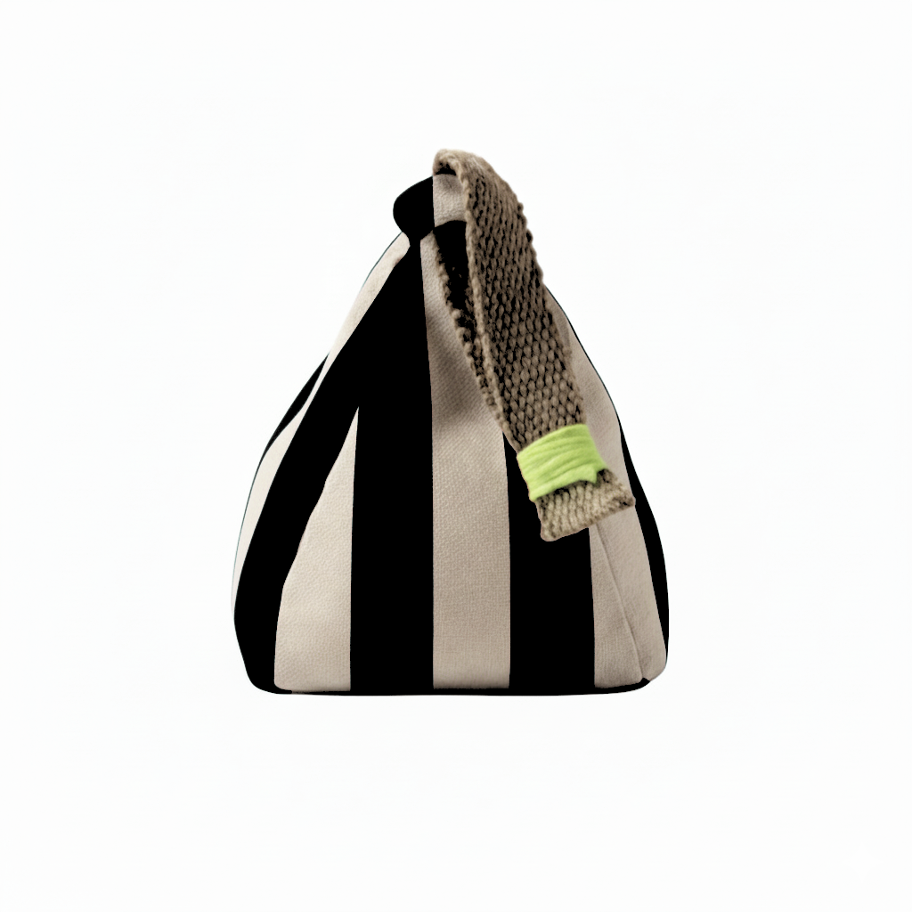 Hand-painted Linen Sustainable Doorstop in Stripe print