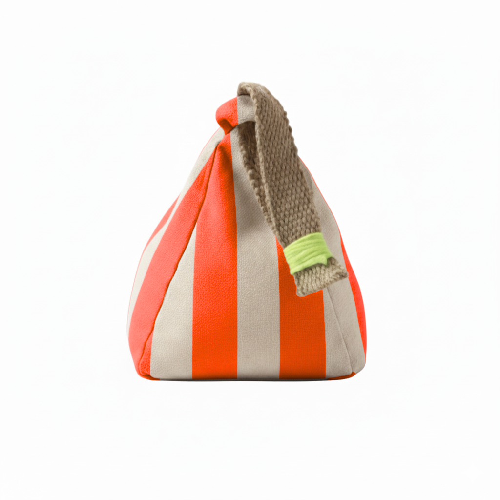Hand-painted Linen Sustainable Doorstop in Stripe print