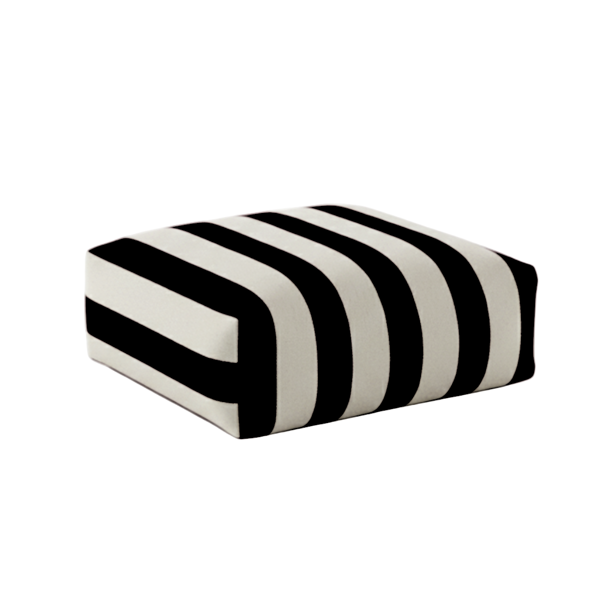 Hand-painted and Re-purposed Linen Floor Cushion Cube in Stripe print