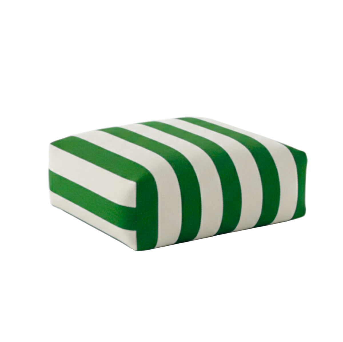 Hand-painted and Re-purposed Linen Floor Cushion Cube in Stripe print