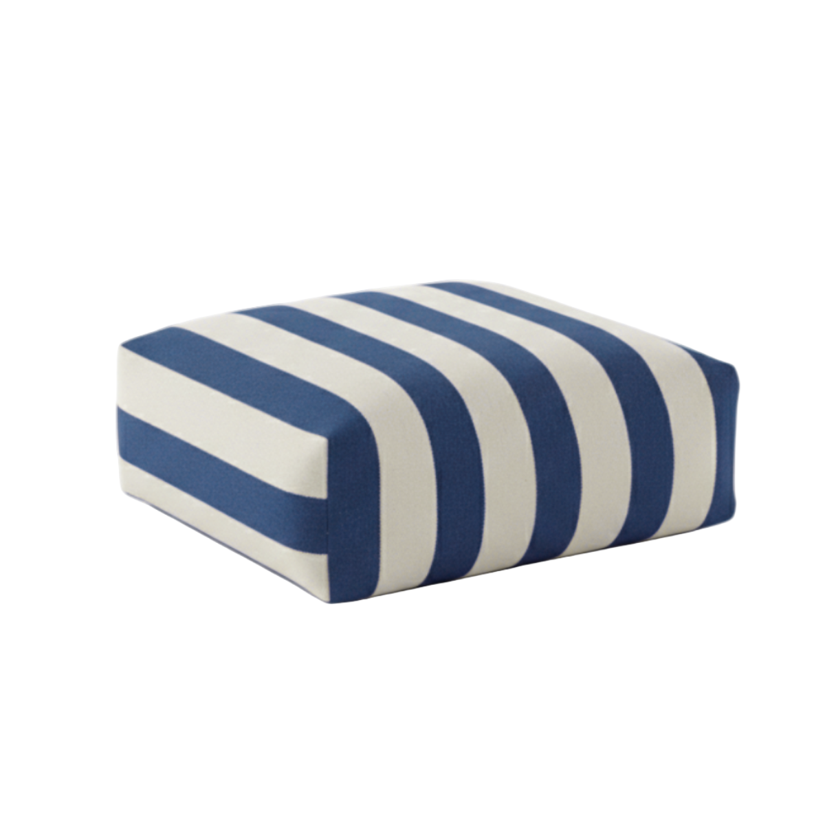 Hand-painted and Re-purposed Linen Floor Cushion Cube in Stripe print