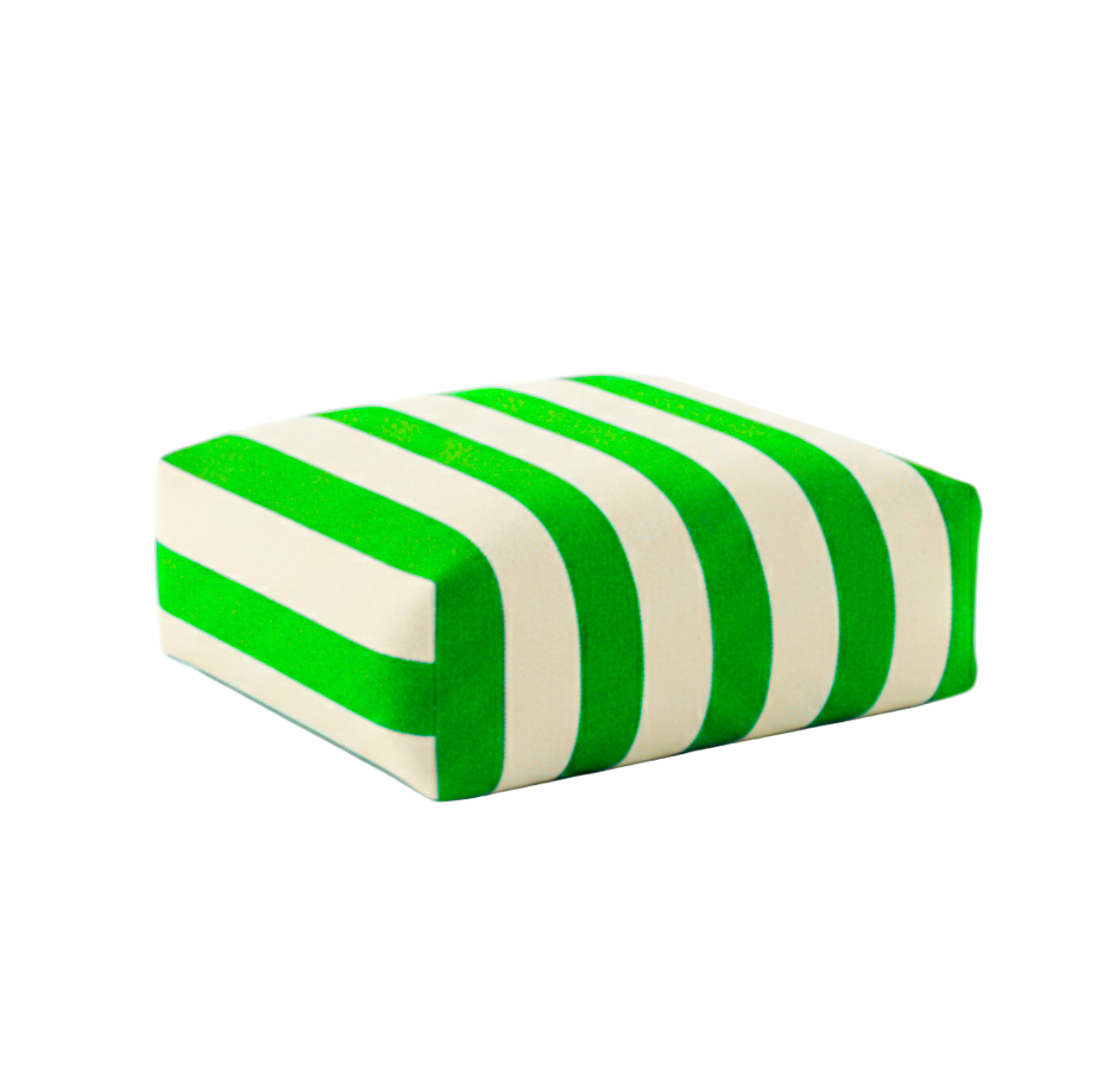 Hand-painted and Re-purposed Linen Floor Cushion Cube in Stripe print