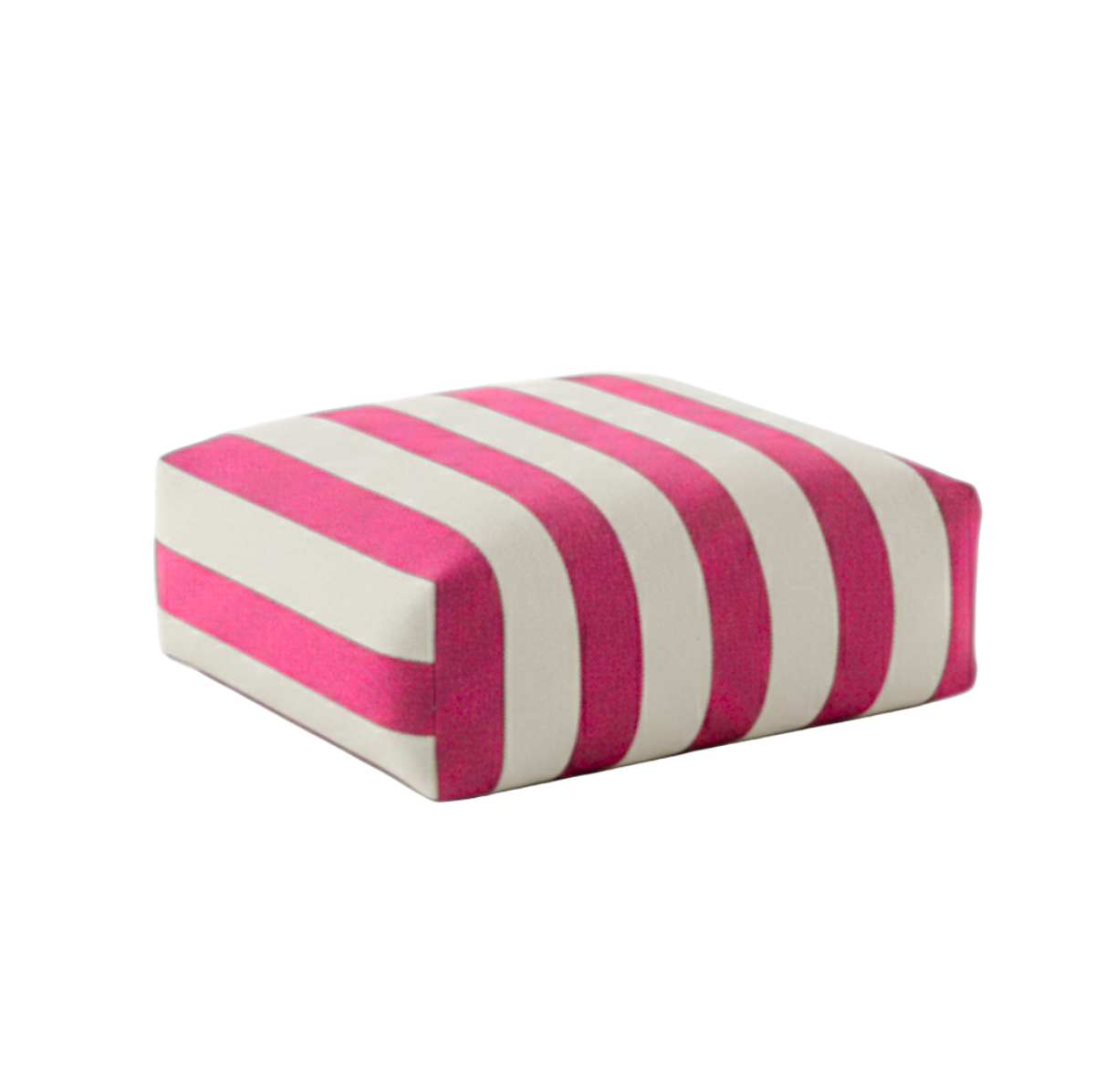Hand-painted and Re-purposed Linen Floor Cushion Cube in Stripe print