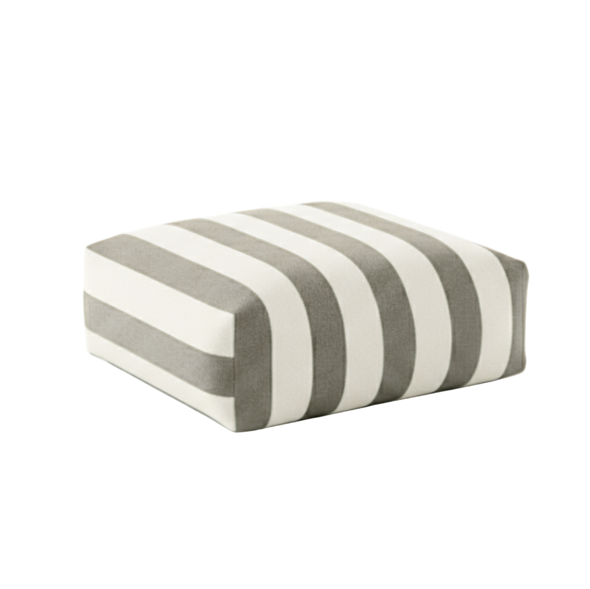 Hand-painted and Re-purposed Linen Floor Cushion Cube in Stripe print
