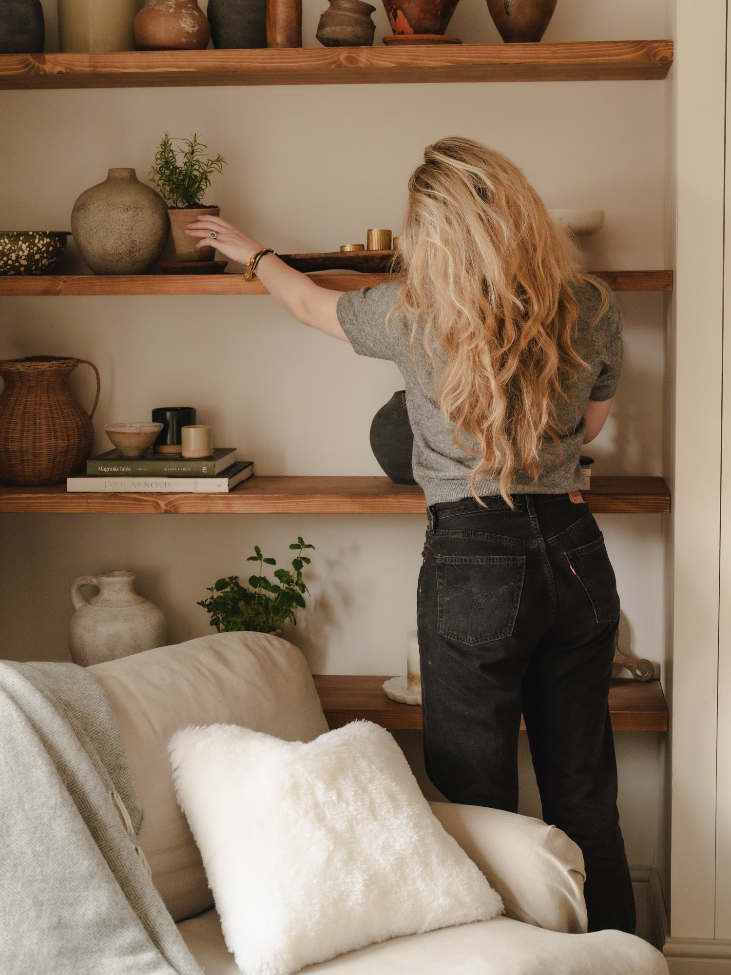 Shearling Cushion | White