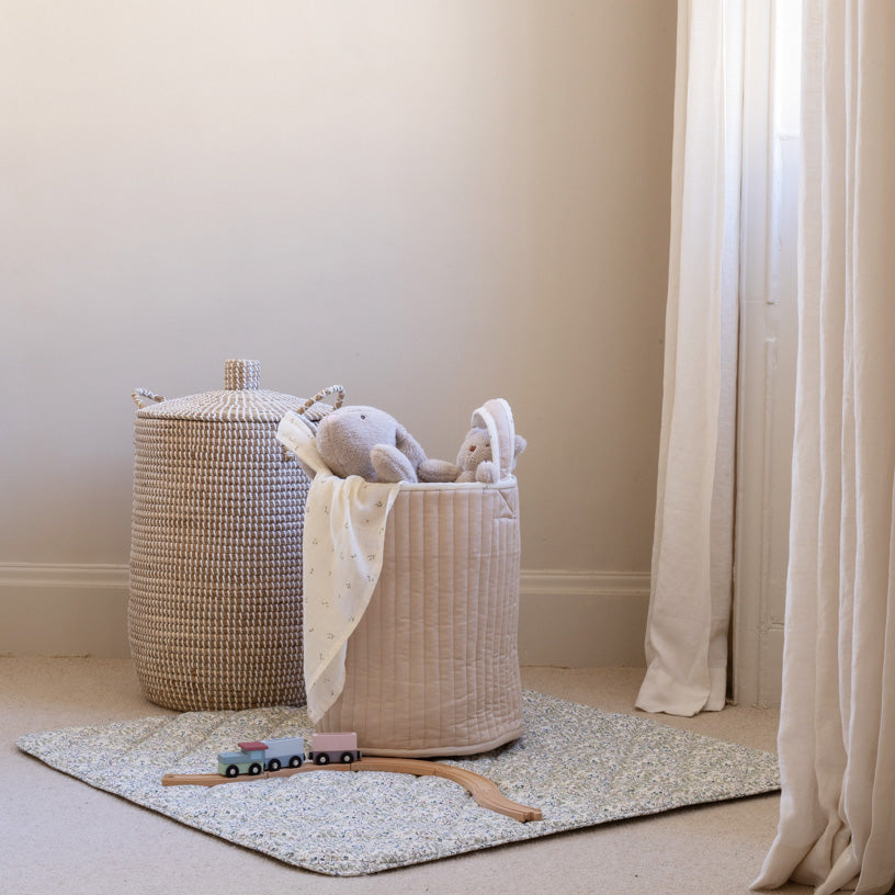 Large Quilted Storage Basket | Nettle Scatter & Birch