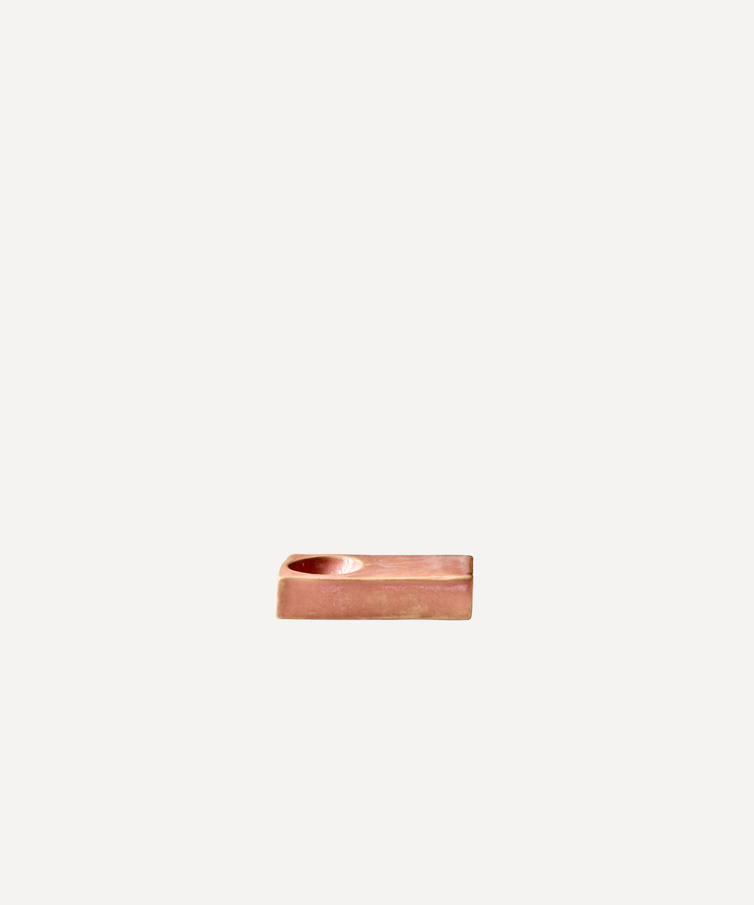 Rectangular Stoneware Egg Cup – Pink, Handmade