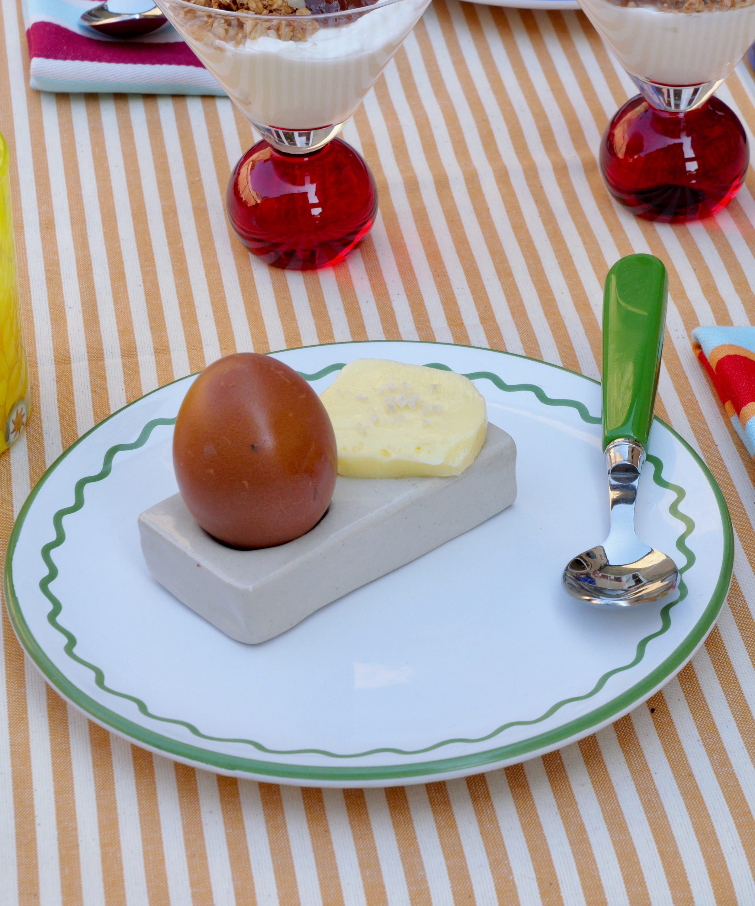 Handmade Rectangular Egg Cup - Natural