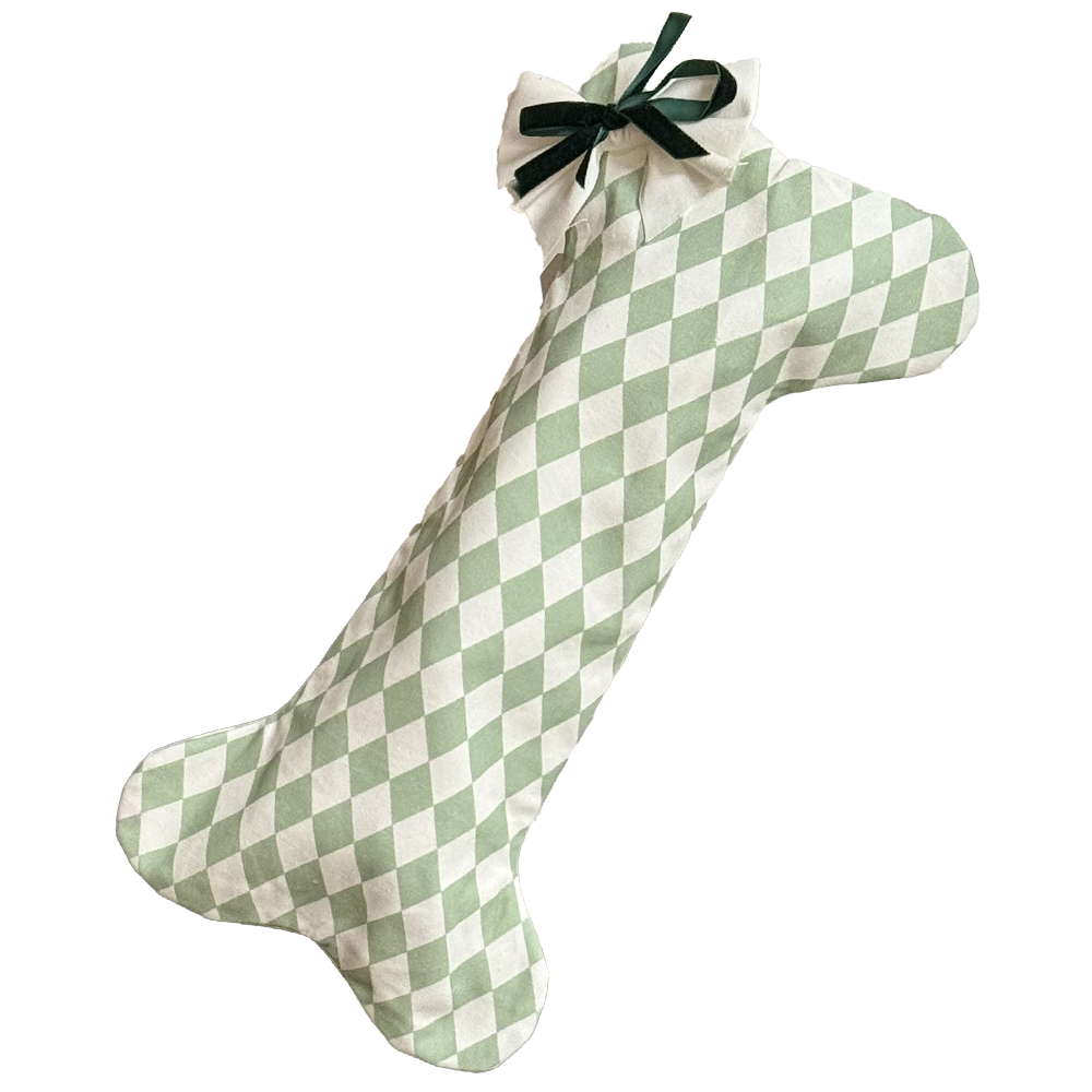 Harlequin Dog Stocking -  Winter Pine
