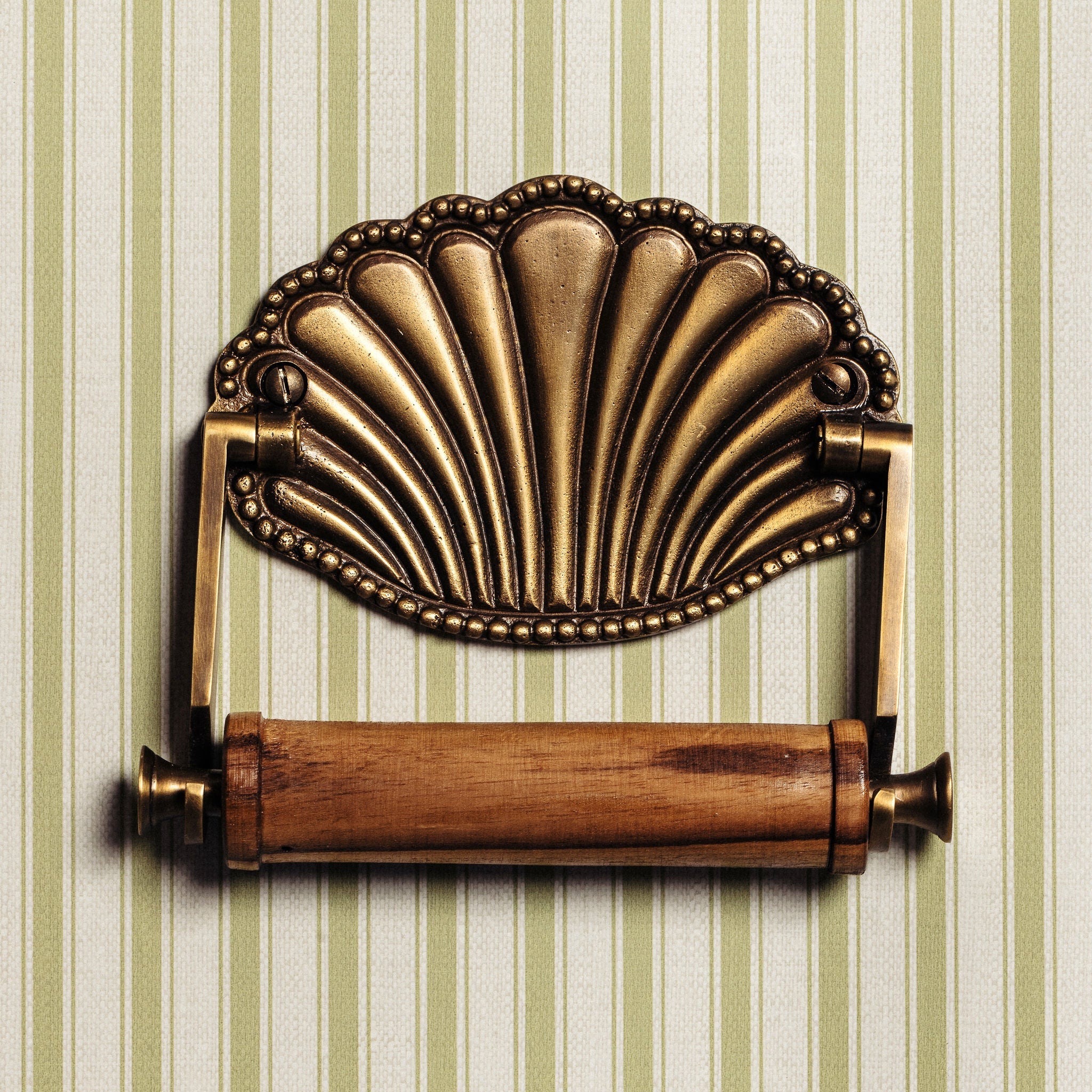 Shell Brass Loo Roll Holder (Antique)