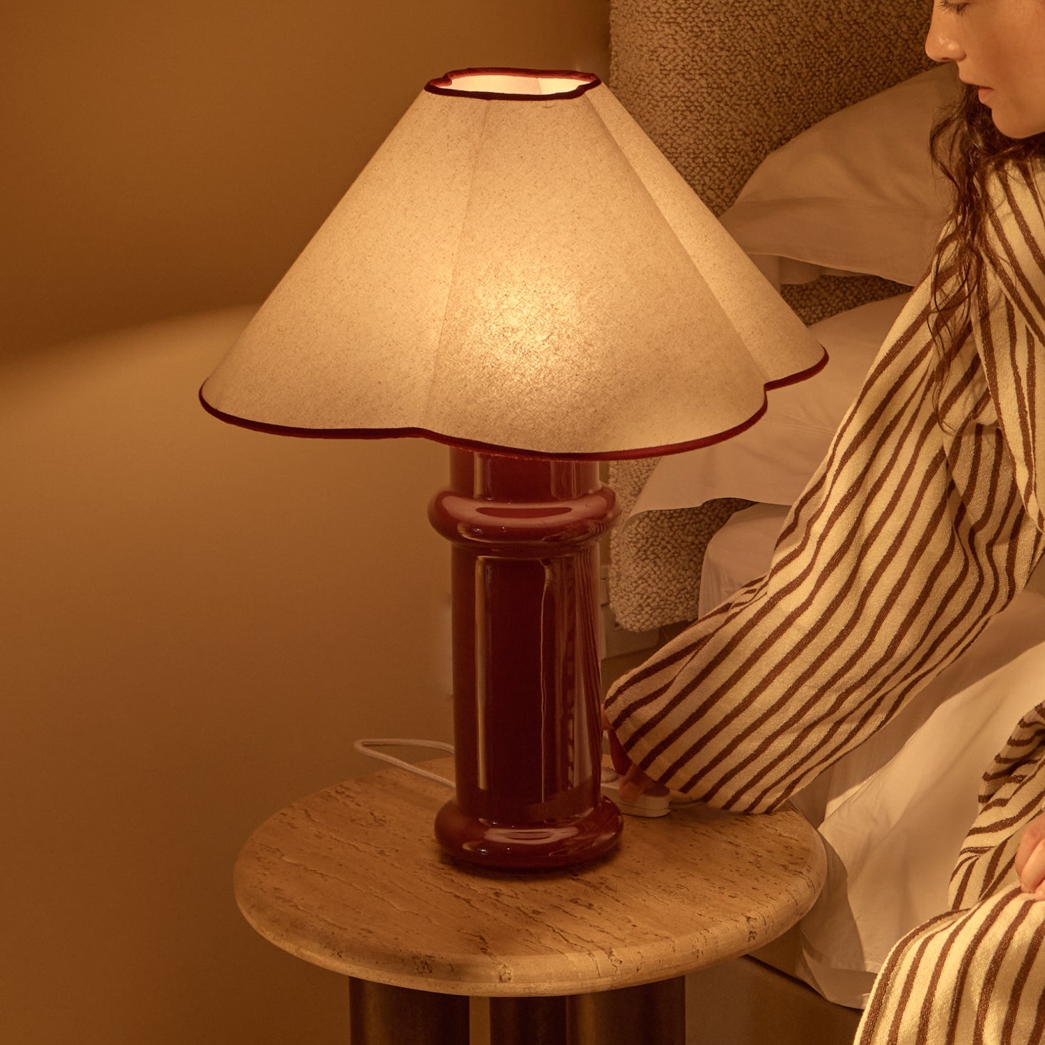Heath Table Lamp in Port Red