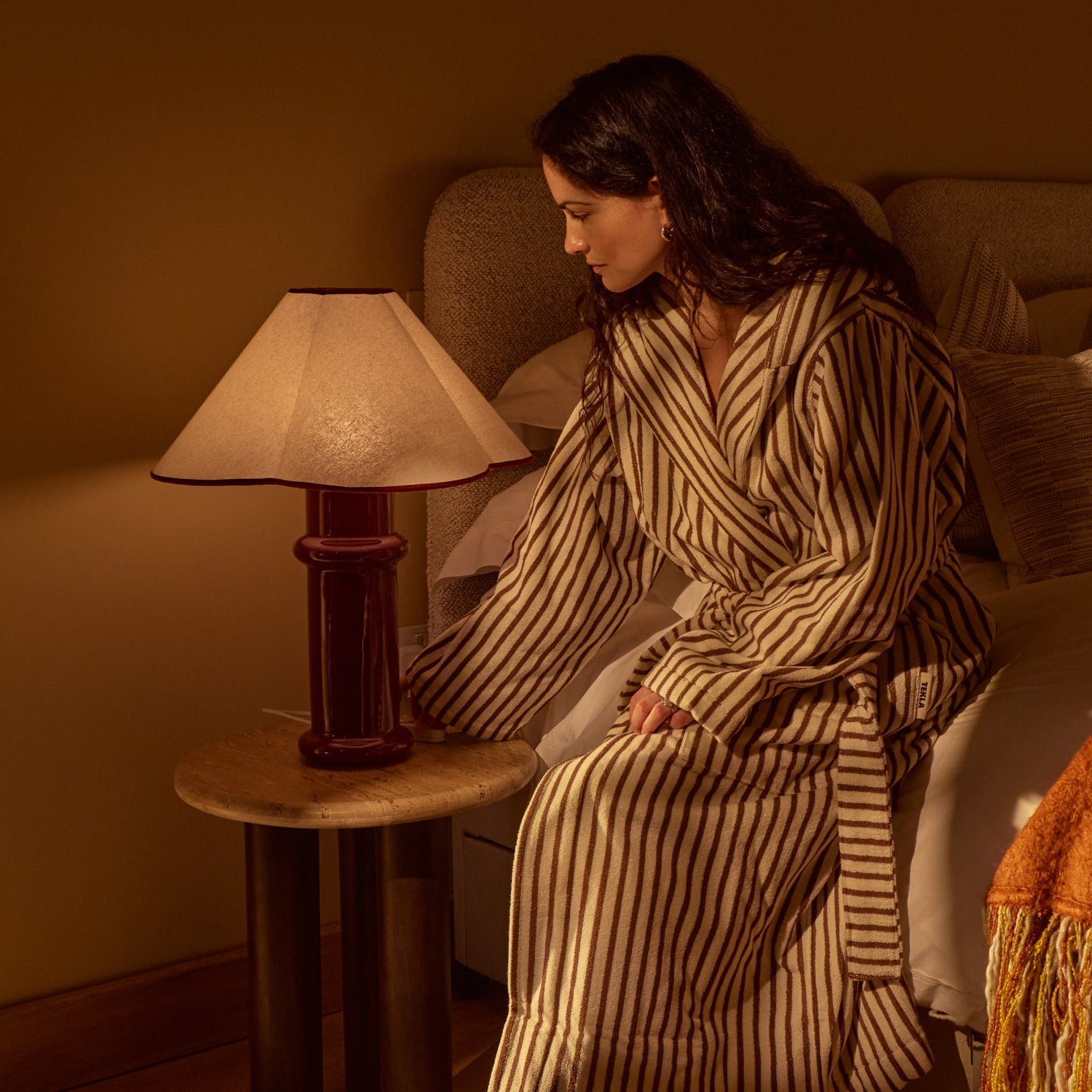 Heath Table Lamp in Port Red