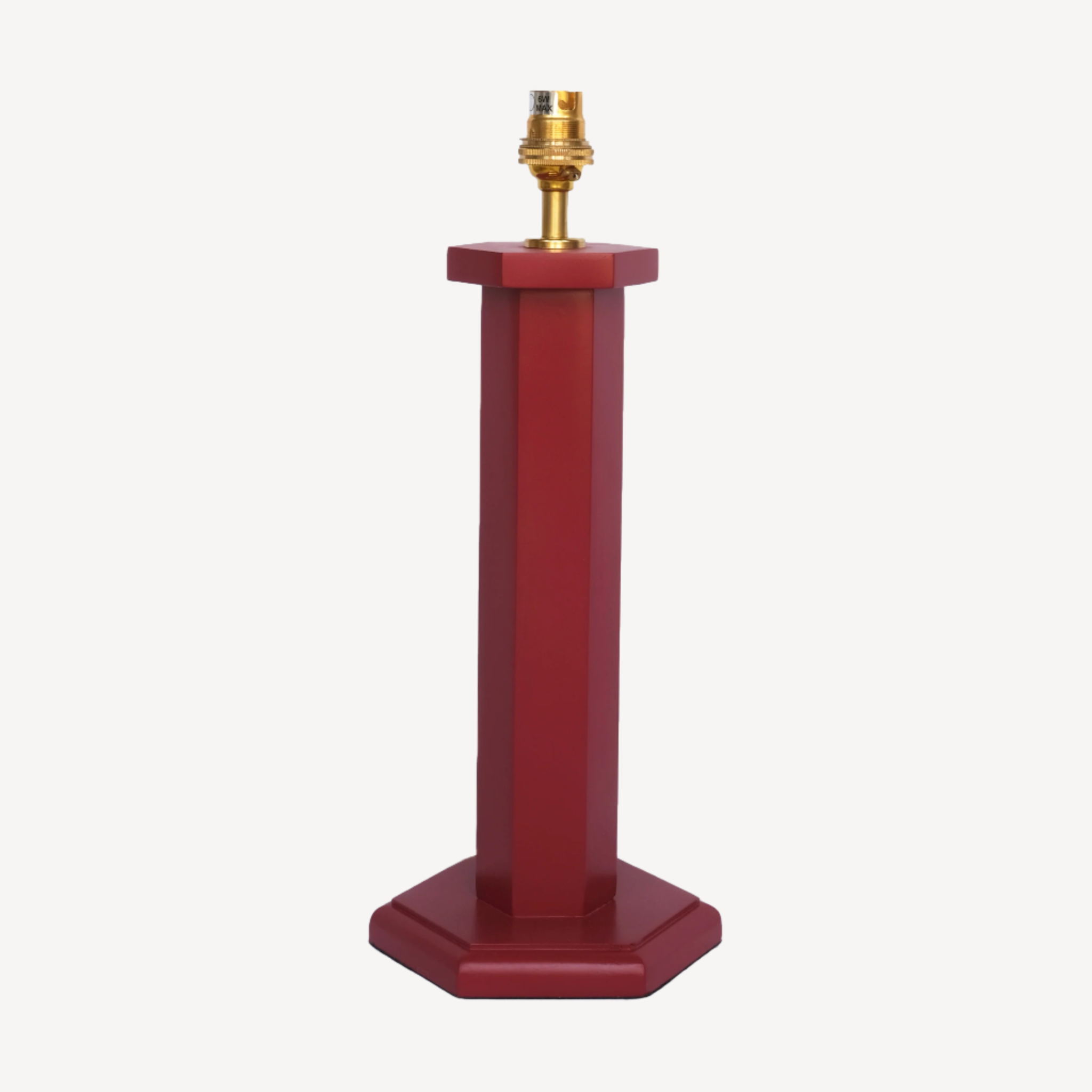 Hexagon Bedside Lamp - Ruby Red