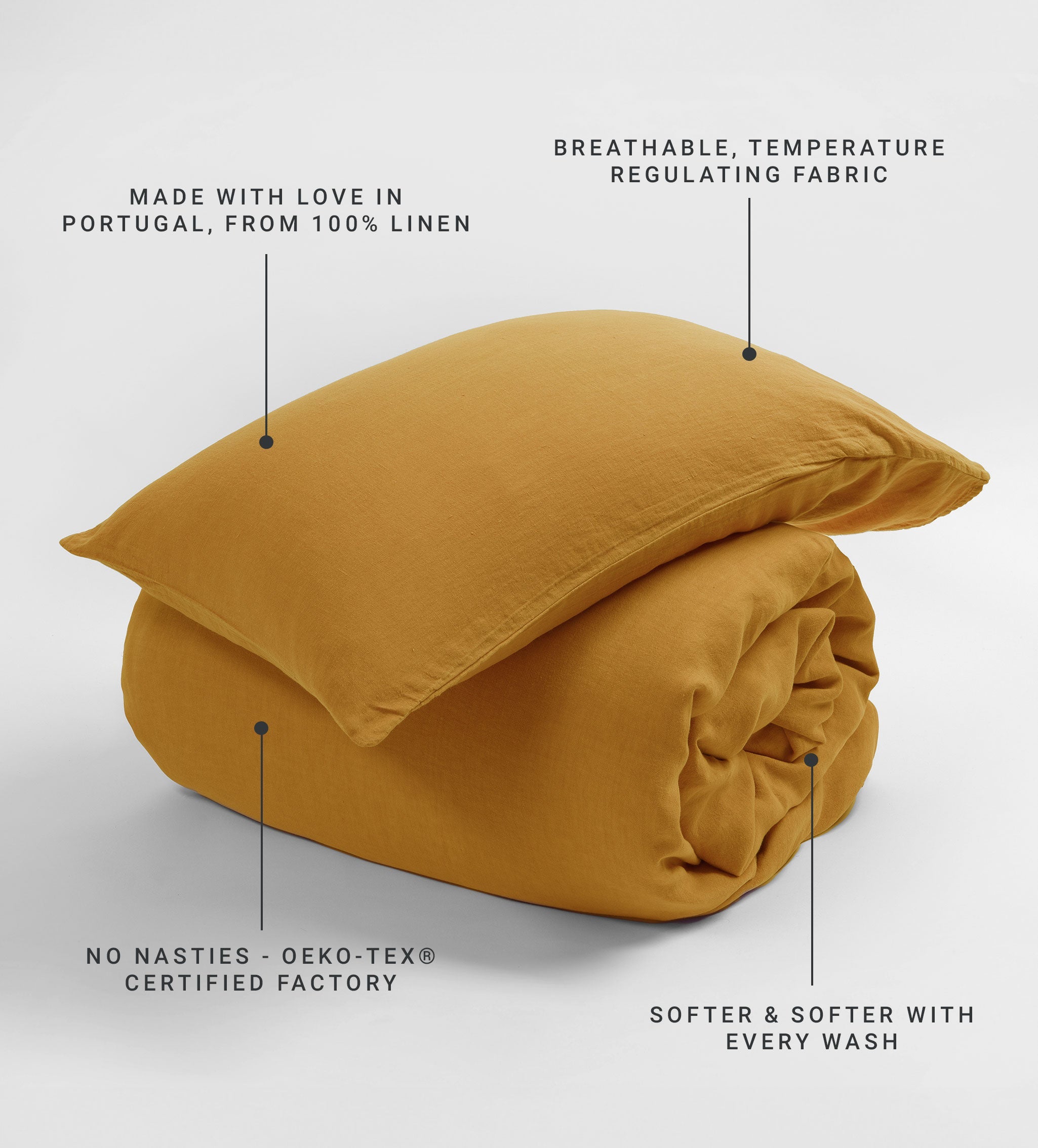 Honey 100% Linen Duvet Cover
