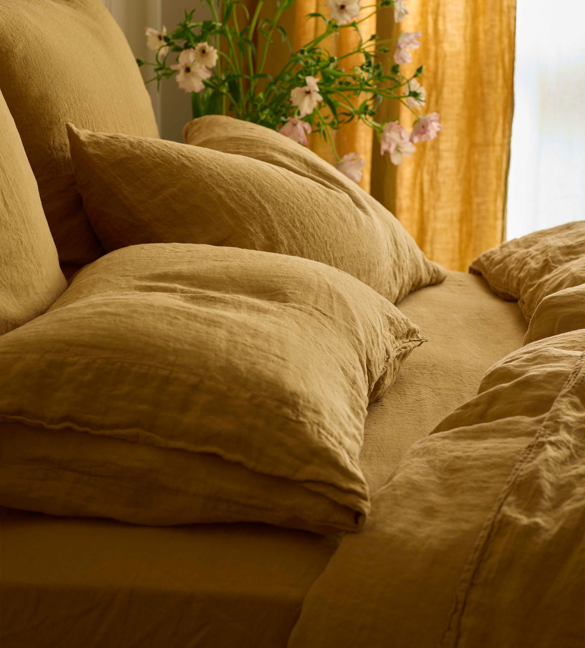 Honey 100% Linen Pillowcase