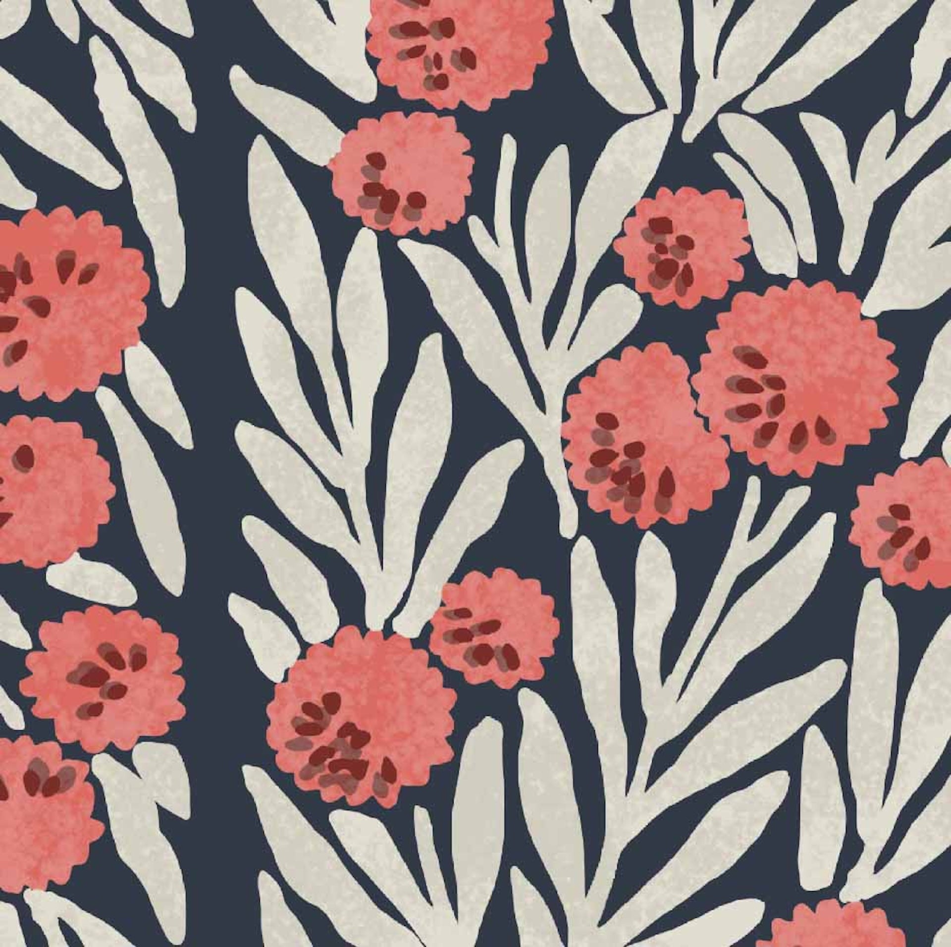 Sea Campion Fabric - Navy