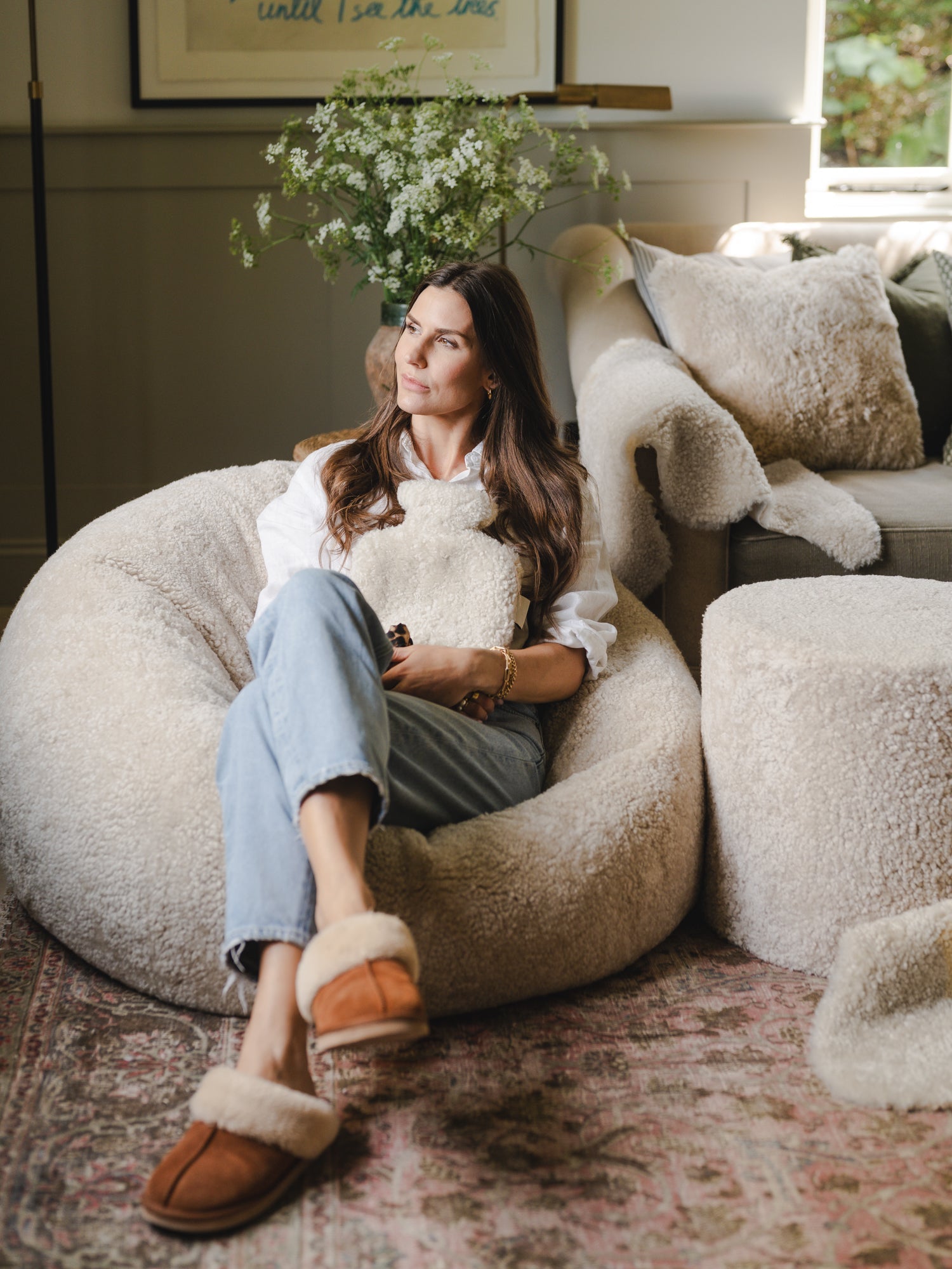 Giant Shearling Beanbag - Moonlight