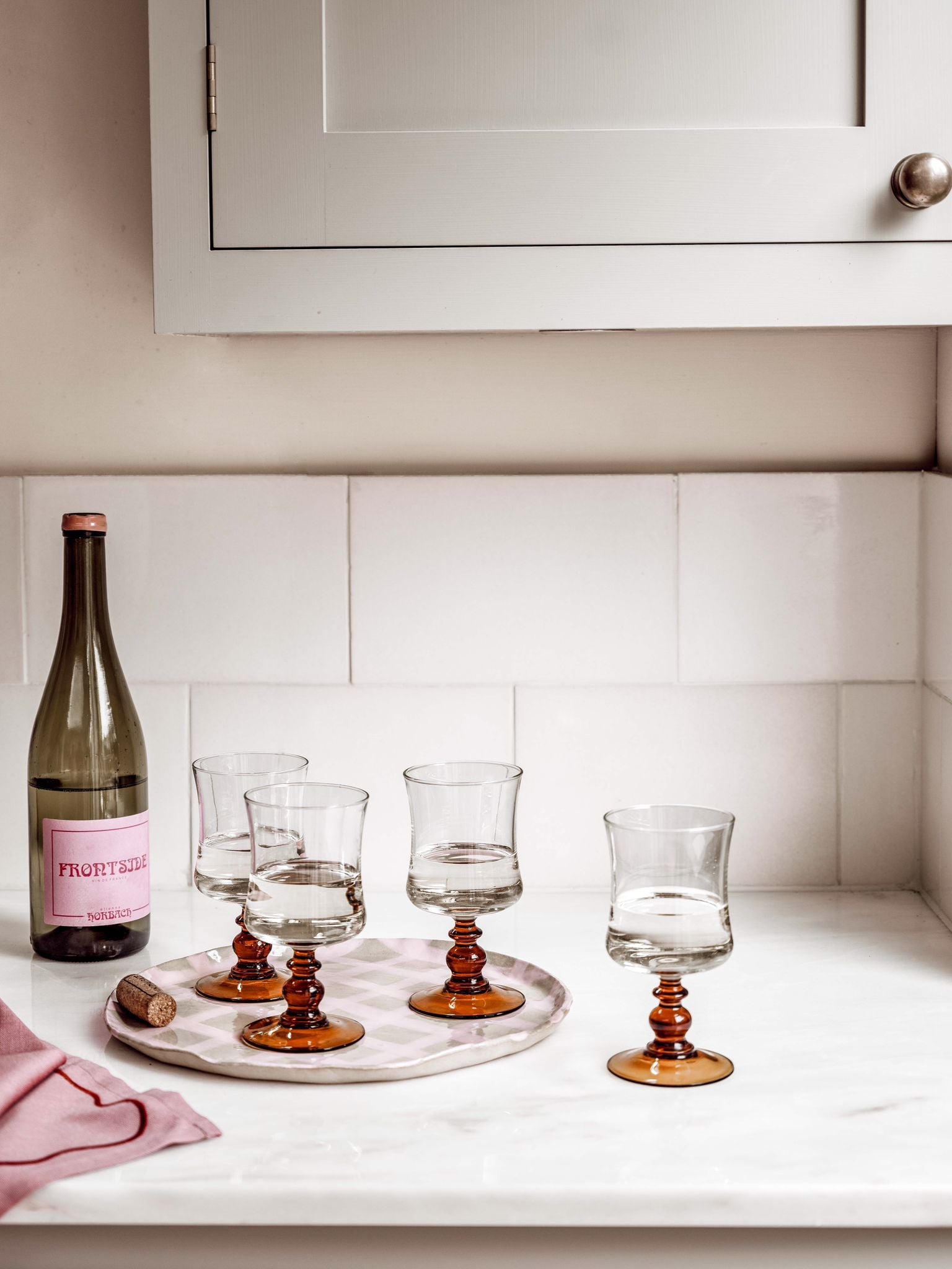 Pink Gingham Serving Platter