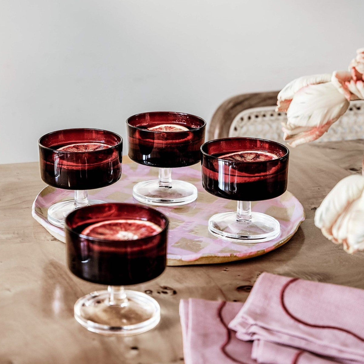 Pink Gingham Serving Platter