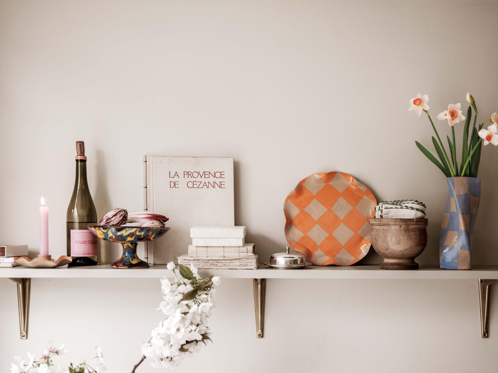 Orange Wavy Check Serving Platter