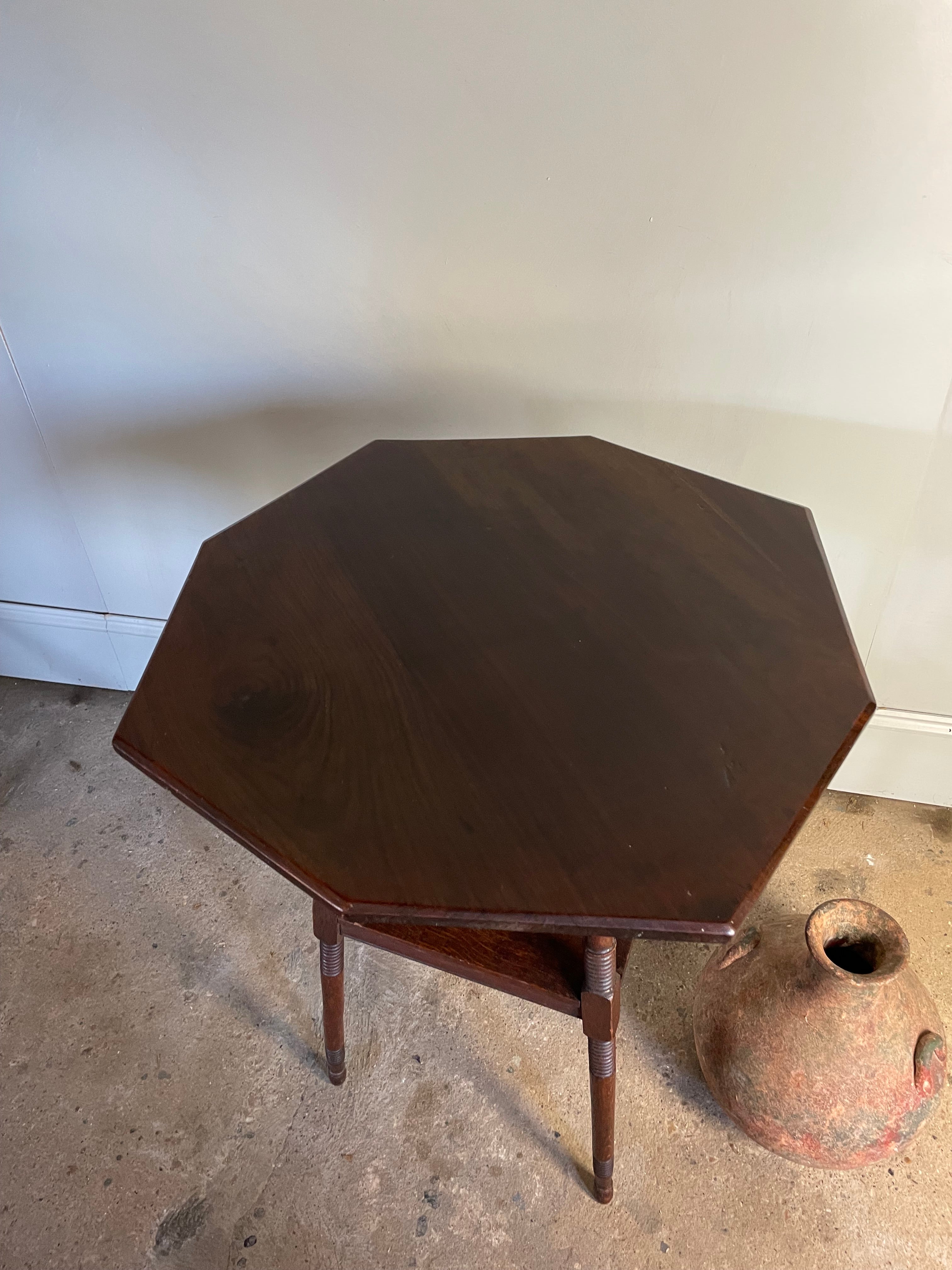 Hexagonal Arts and Crafts Side Table