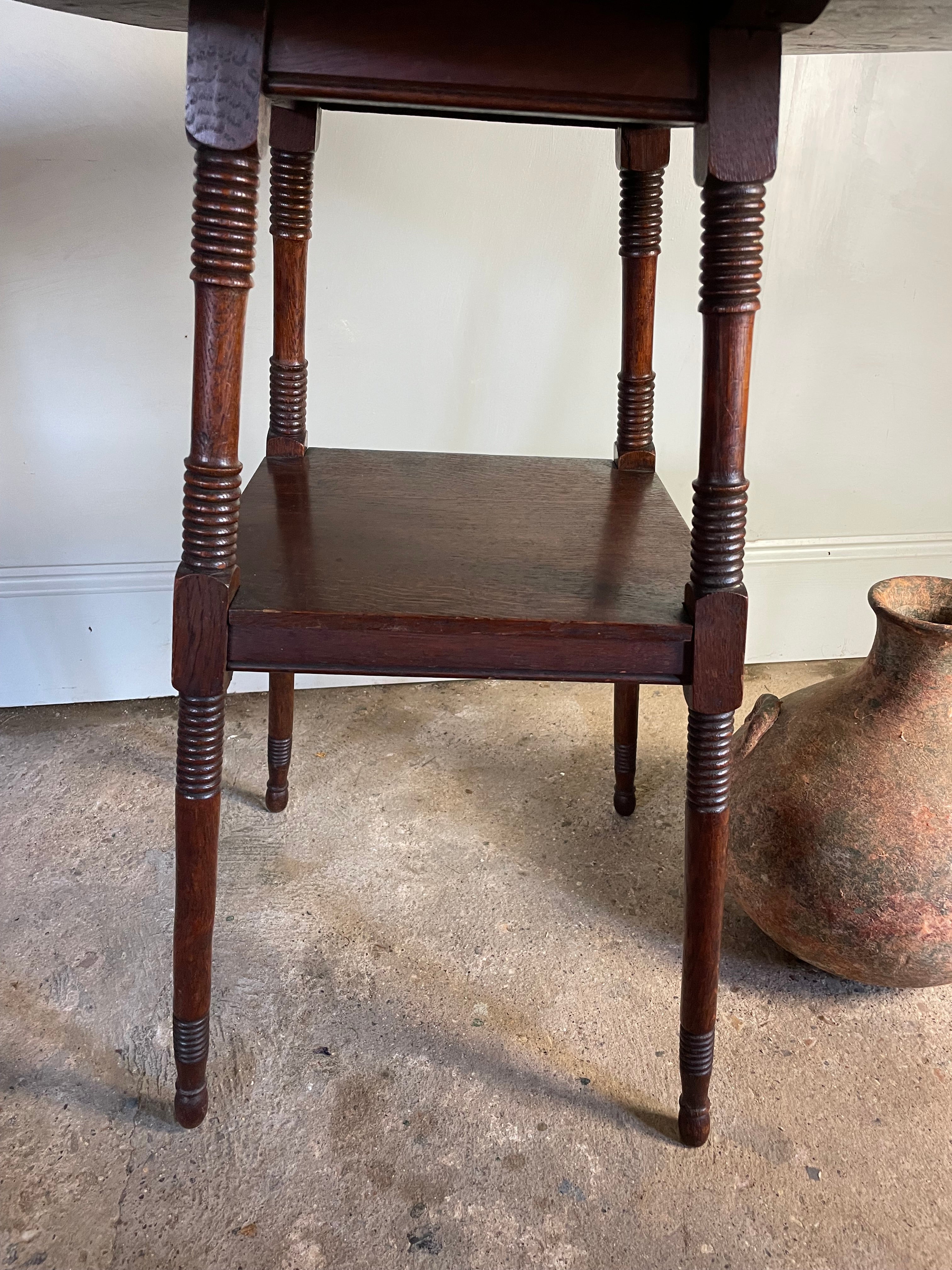 Hexagonal Arts and Crafts Side Table