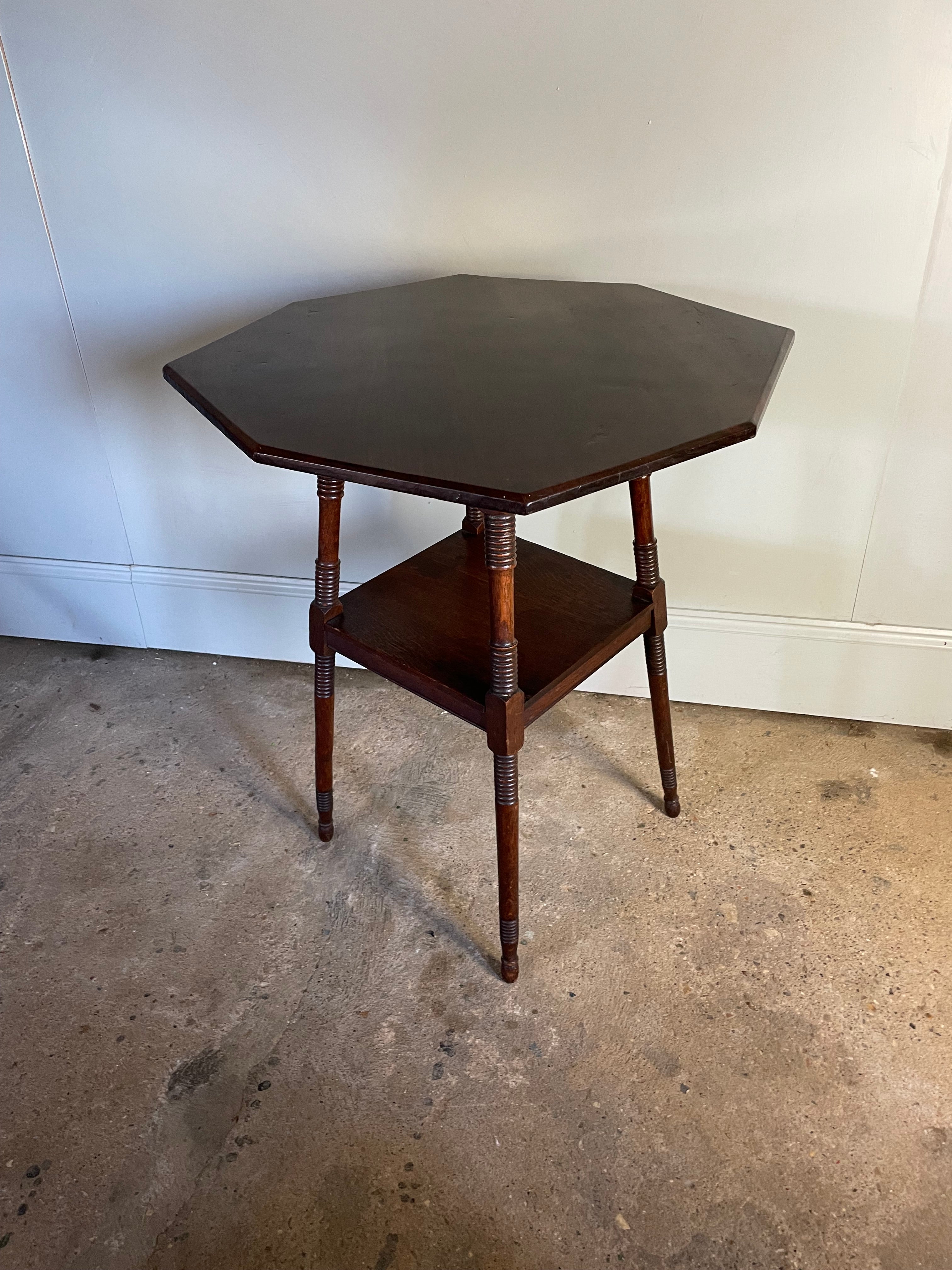 Hexagonal Arts and Crafts Side Table