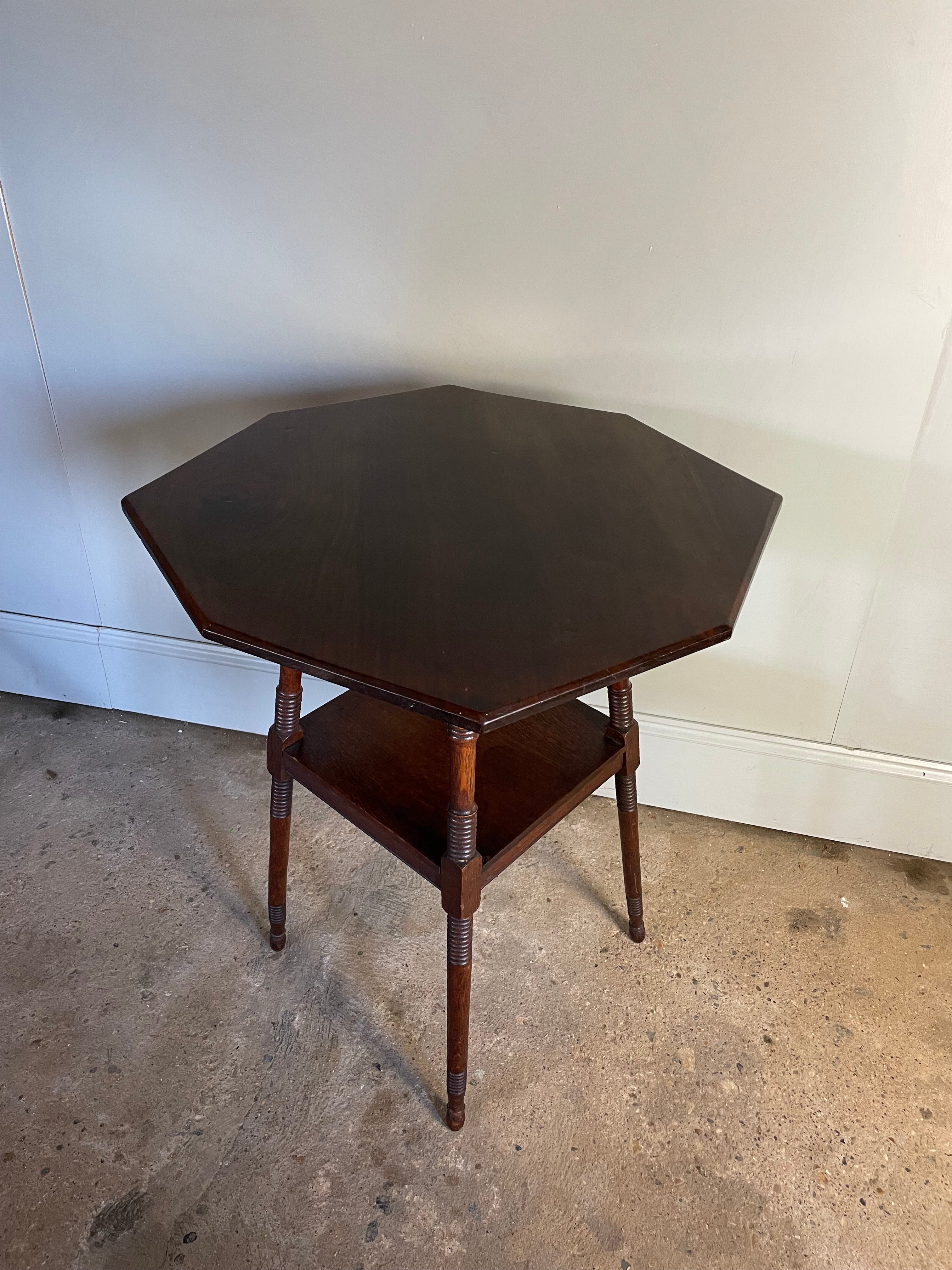 Hexagonal Arts and Crafts Side Table