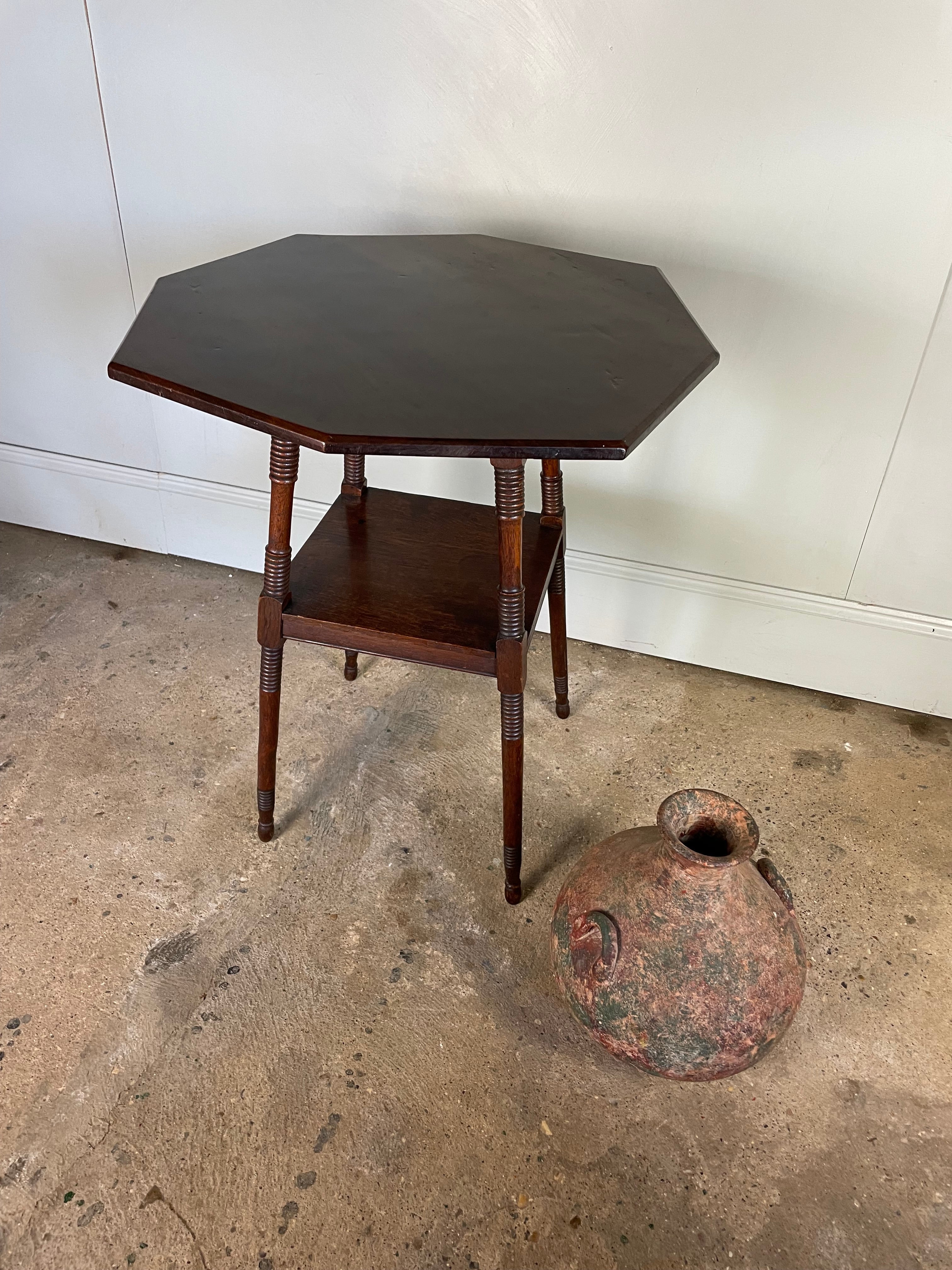 Hexagonal Arts and Crafts Side Table