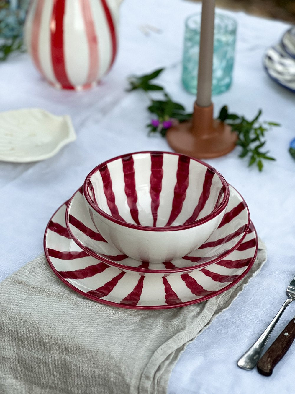 Wave Dinner Set - Grenadine - 3 Piece