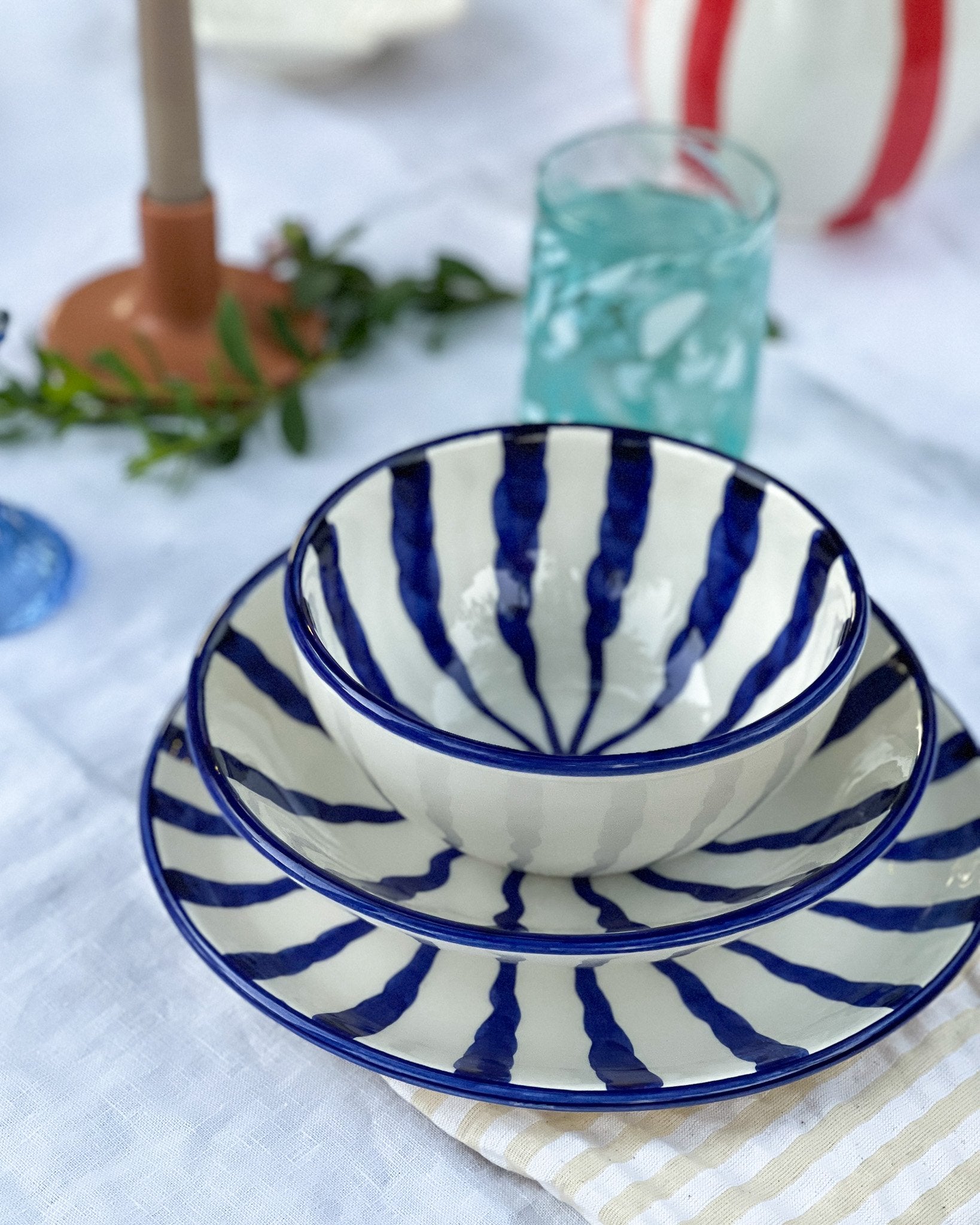 Wave Dinner Set - Azure - 3 Piece