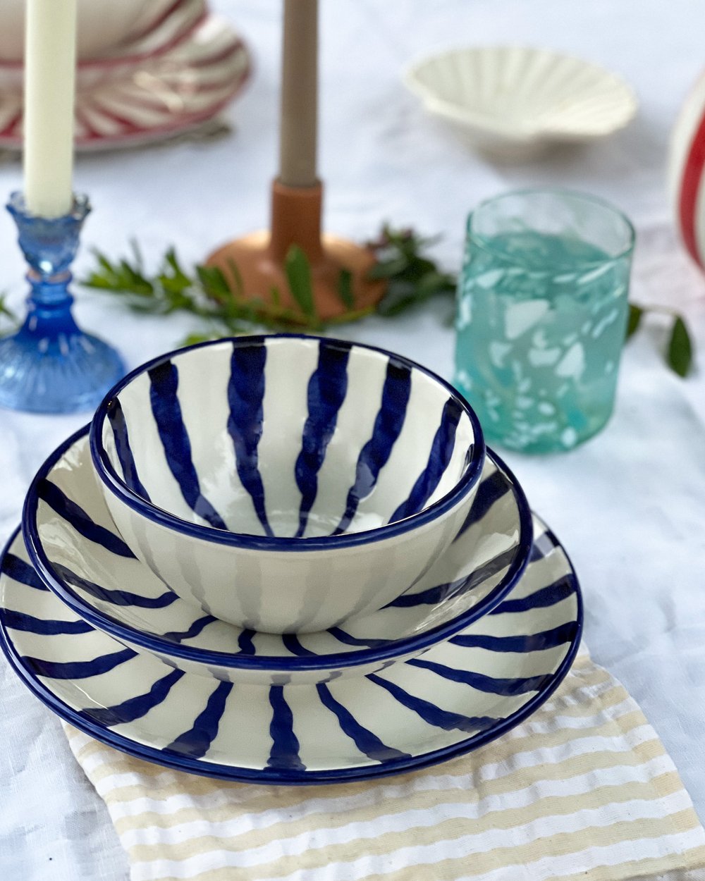 Wave Dinner Set - Azure - 3 Piece