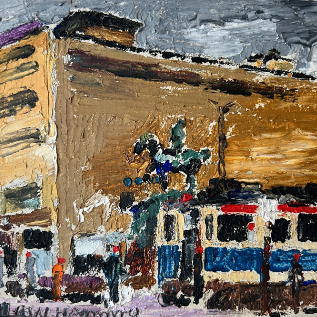 Urban Crossing Oil Painting
