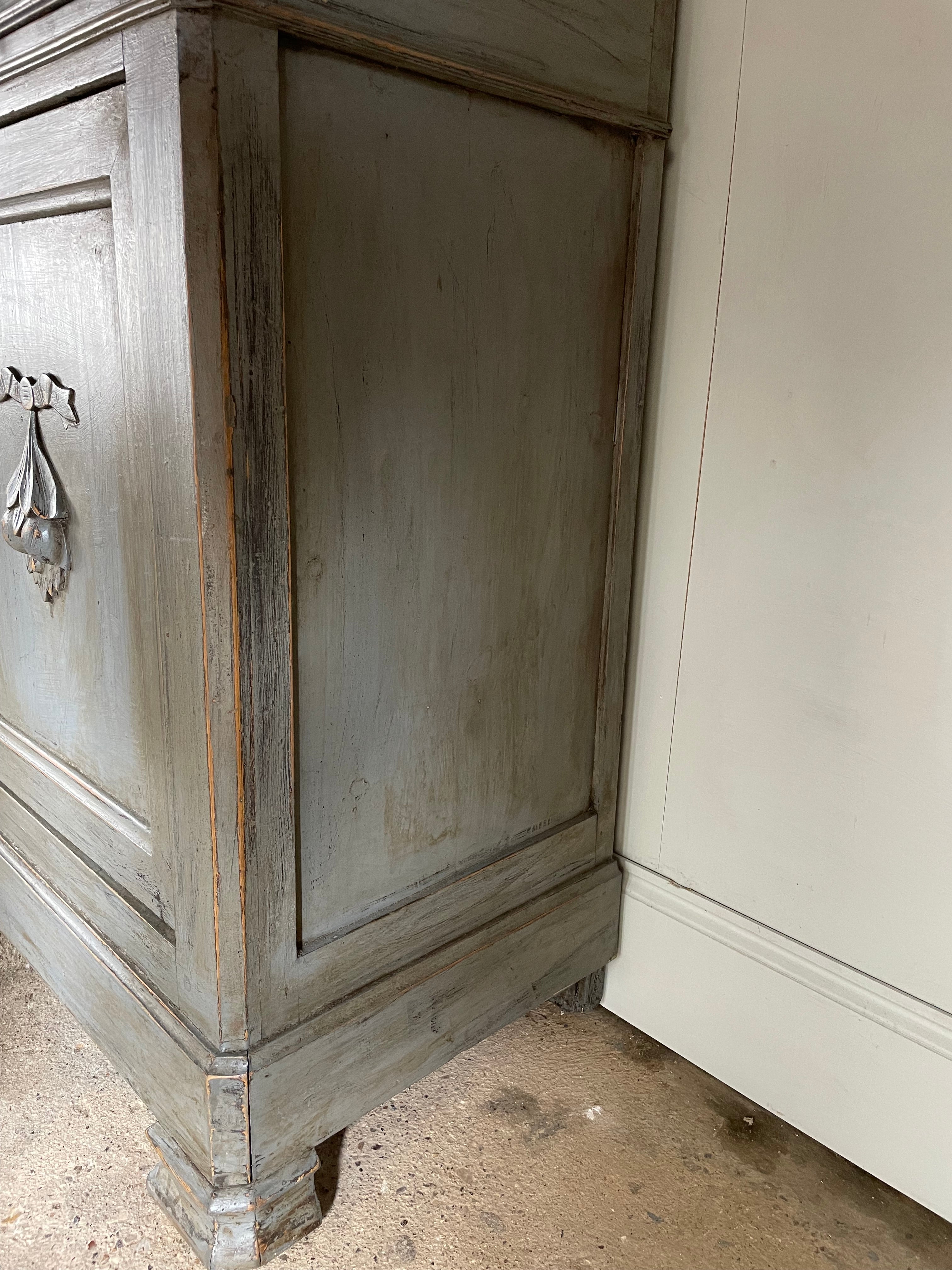 Antique French Sideboard  - Painted in a Blue / Grey