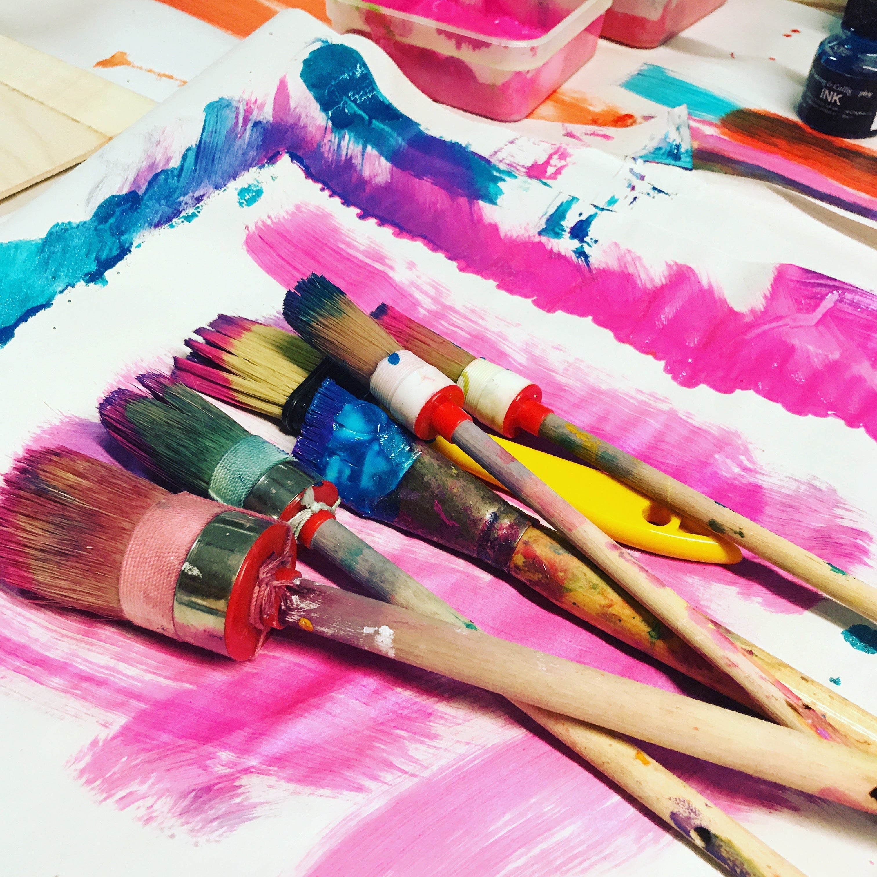 Irregular Narrow Stripe Colour Study Painting, Landscape