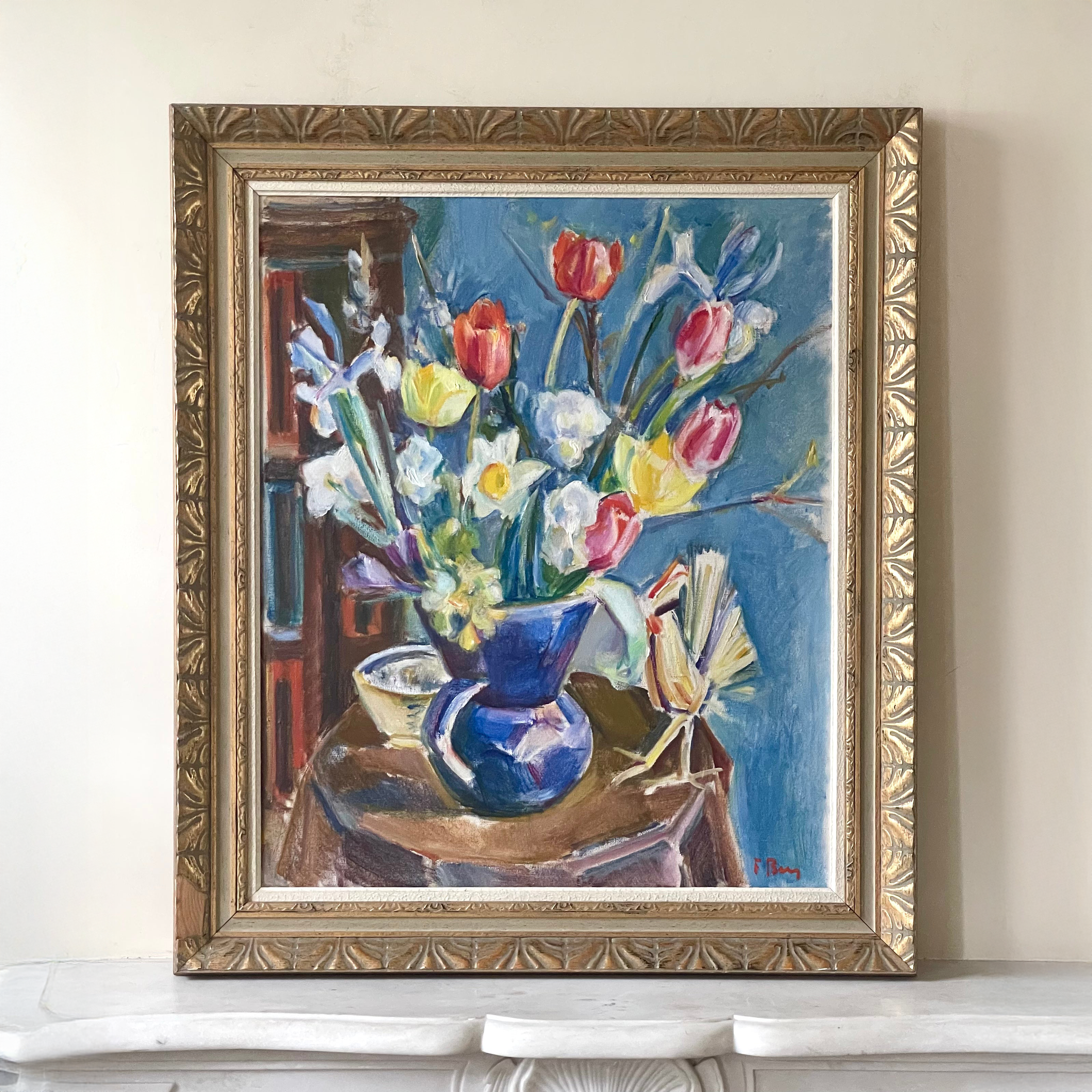 Spring Floral with Chick Oil Painting