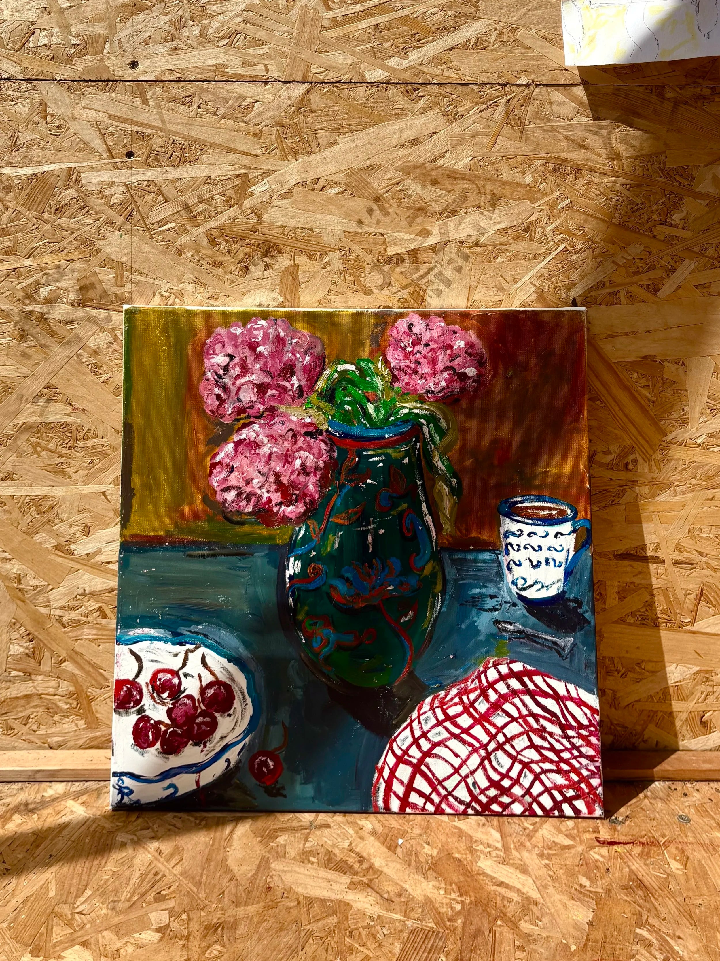 Cherries and peonies