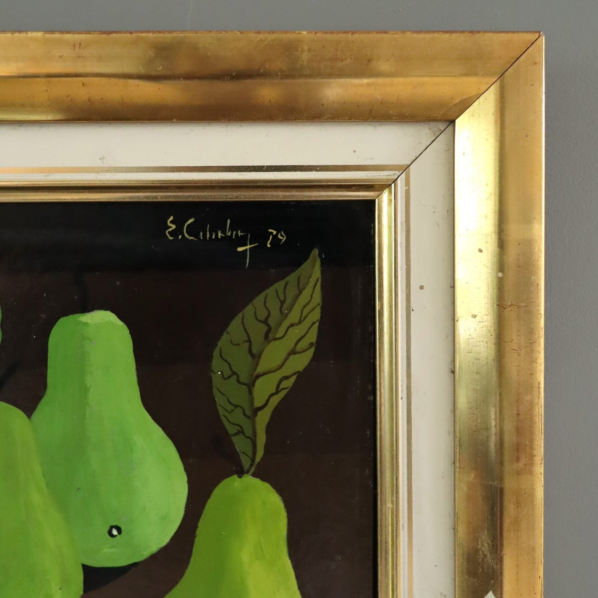 Green Pears on Table Painting